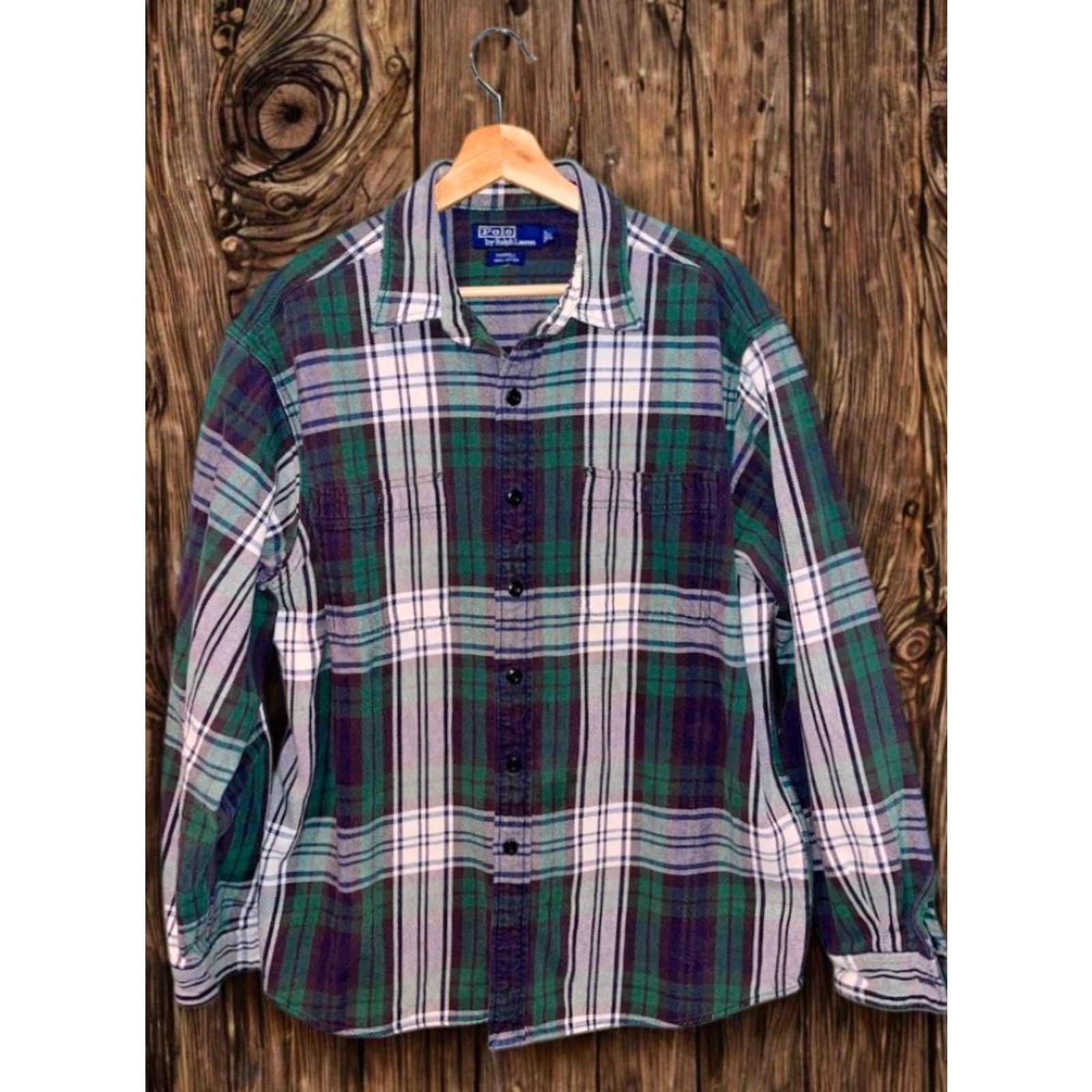 Polo Ralph Lauren VINTAGE Polo Ralph Lauren Farrell Heavy Twill Shacket Men’s L Plaid Work Shirt Size US L / EU 52-54 / 3 - 3 Thumbnail