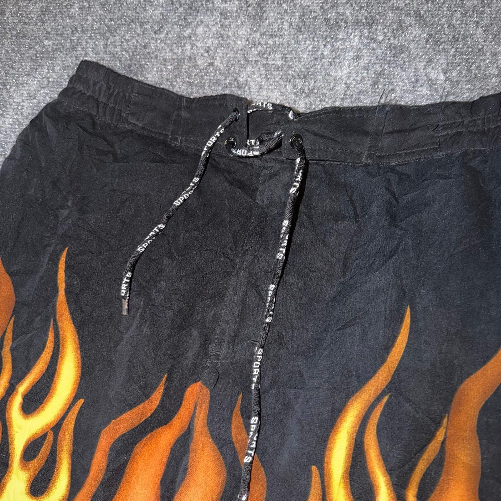 JNCO Xuelong Flaming Skull Active Shorts Mens SM Vtg y2k 90s Rare Size US 30 / EU 46 - 2 Thumbnail