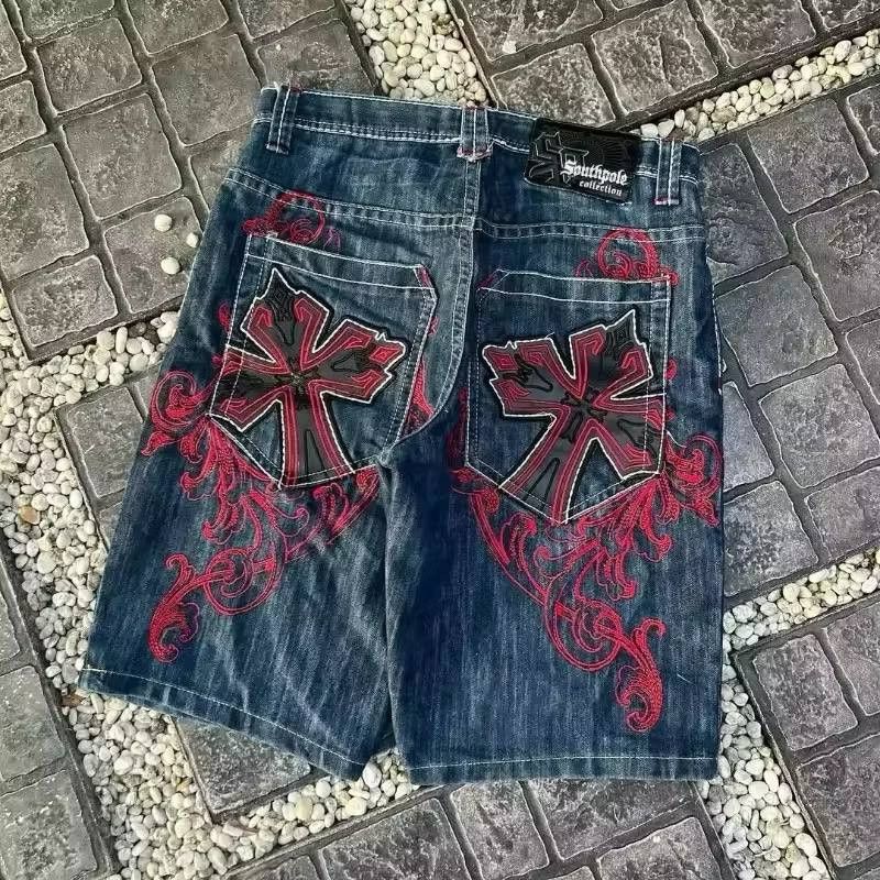Vintage retro embroidered denim shorts Size US 36 / EU 52 - 5 Thumbnail