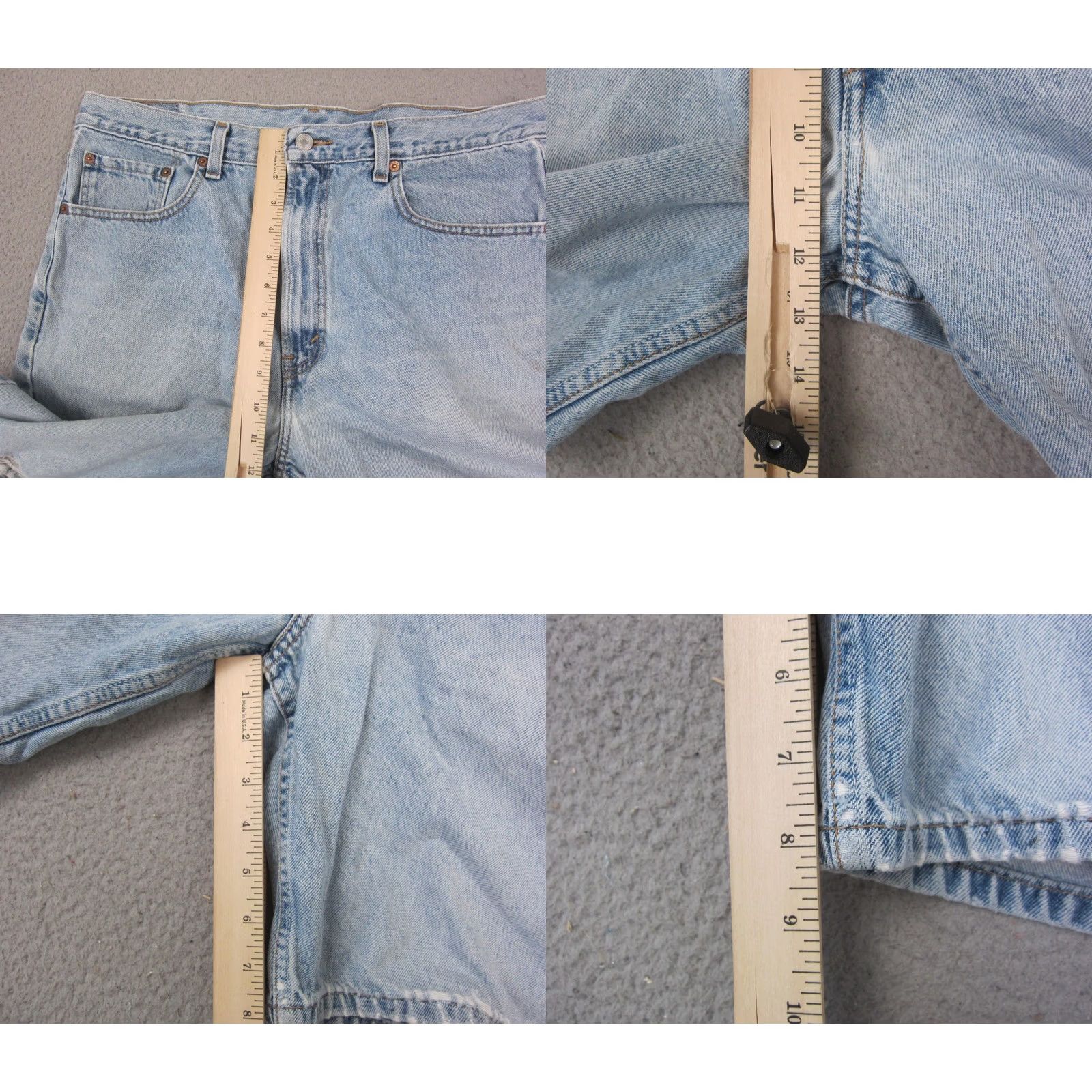 Levi's VINTAGE Levi's 505 Shorts Bermuda Denim Blue 90s Jeans Jorts Mens 36 Blue Denim Casual Workwear Pockets 5-Pocket Design Modern Regular Mens Size US 36 / EU 52 - 10 Thumbnail