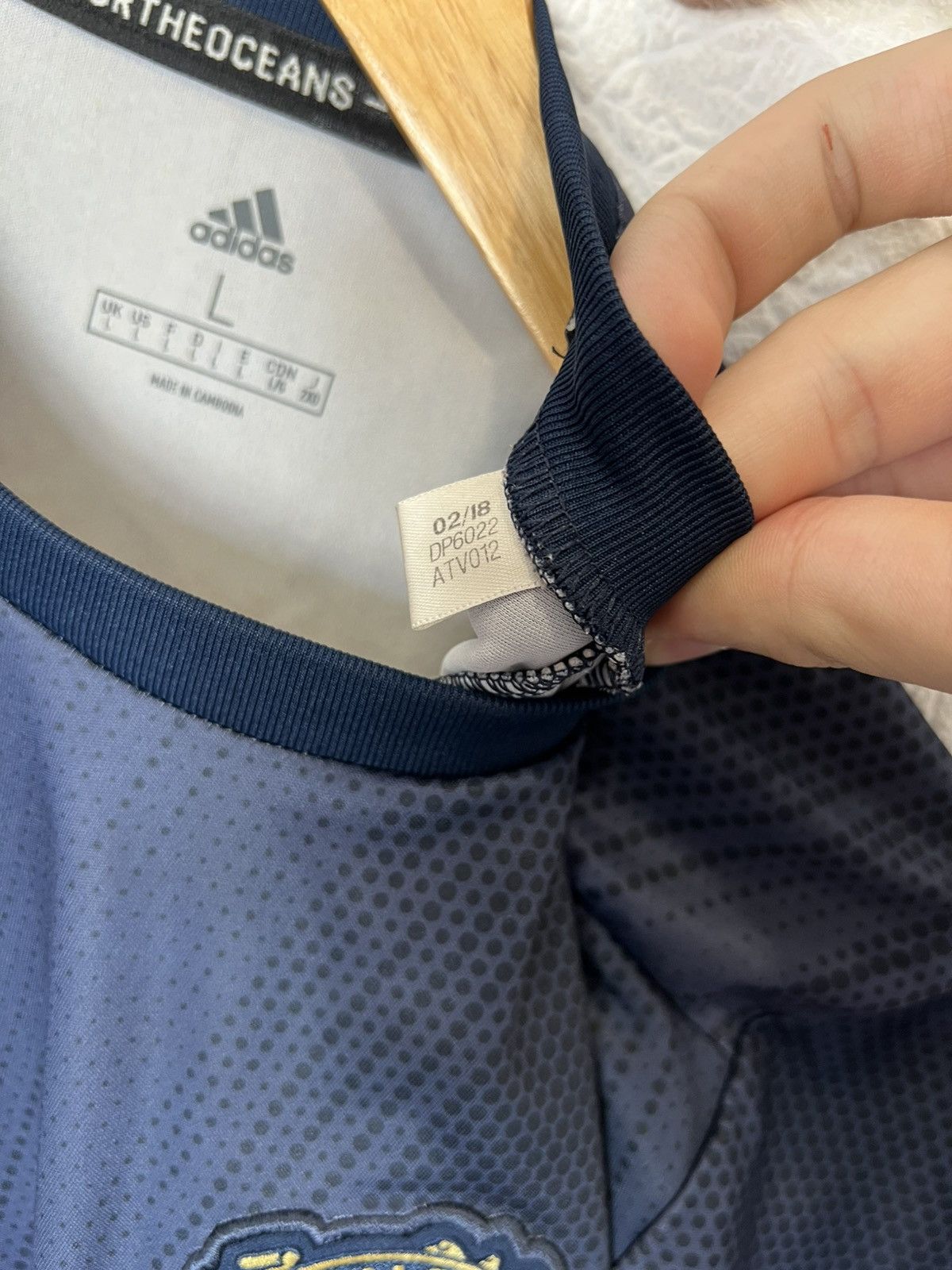 Adidas Manchester United Adidas 2018/2019 Parley Third Kit Soccer Size US L / EU 52-54 / 3 - 4 Thumbnail
