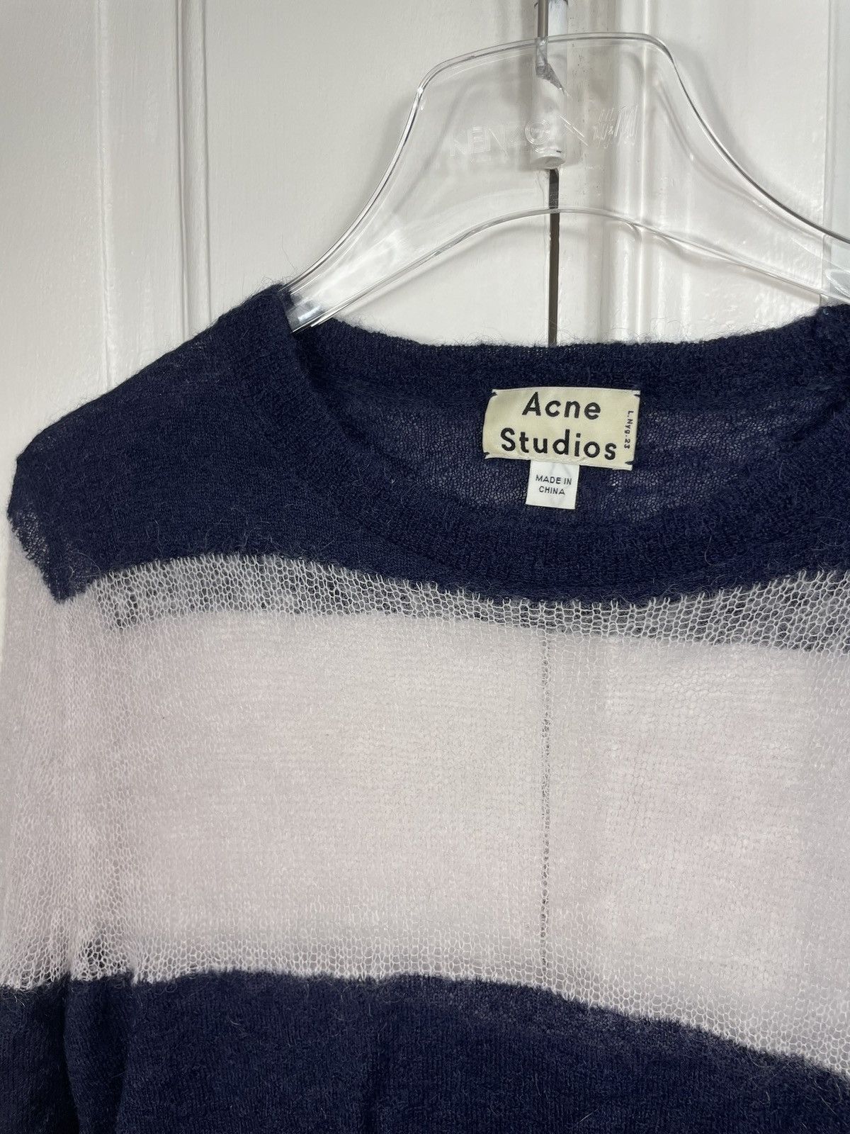 Acne Studios *GRAIL* Acne Studios Octave mohair kid blue stripped sweater Size US M / EU 48-50 / 2 - 3 Thumbnail