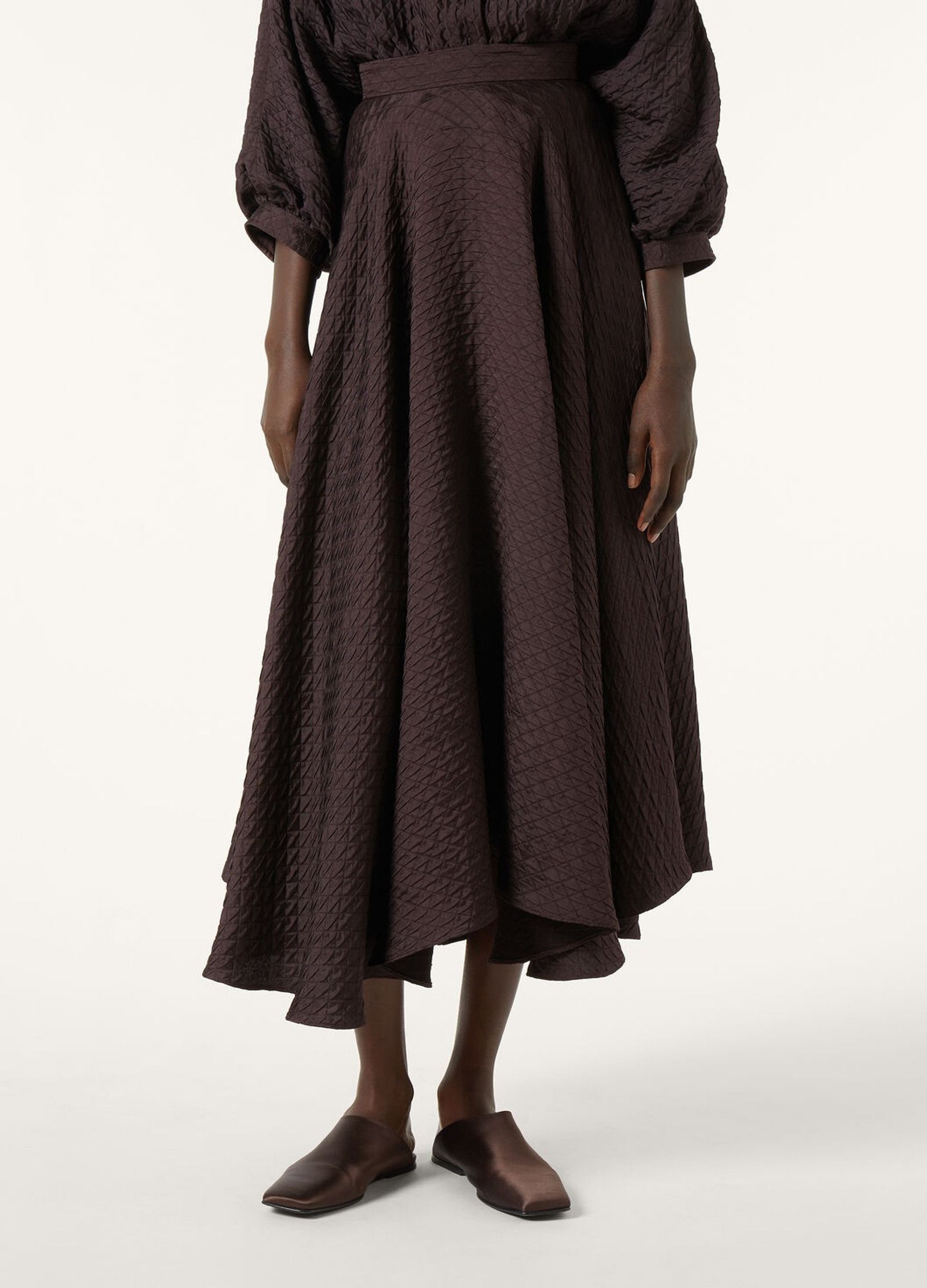 Loro Piana o1srvl11e0526 FAP2982 Elise Midi Skirt in Dark Brown Size 26" / US 2 / IT 38 - 4 Thumbnail