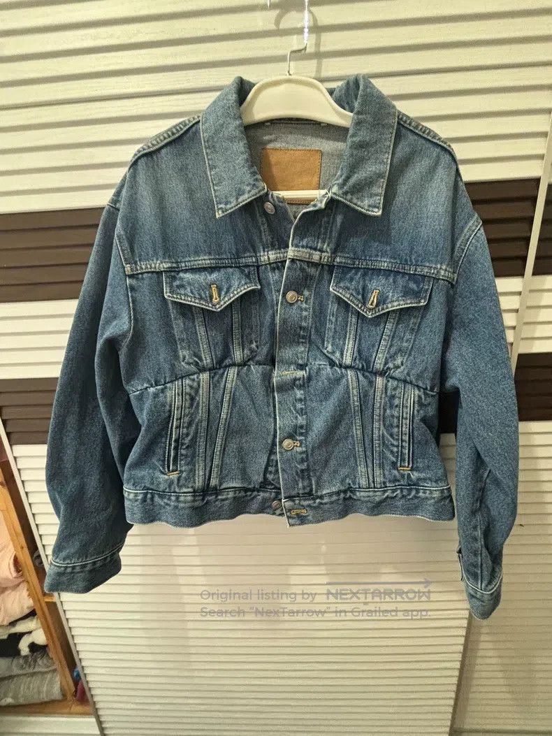 Balenciaga Balenciaga Solid-color lapel distressed denim jacket Size XXS / US 00 / IT 34 - 1 Thumbnail