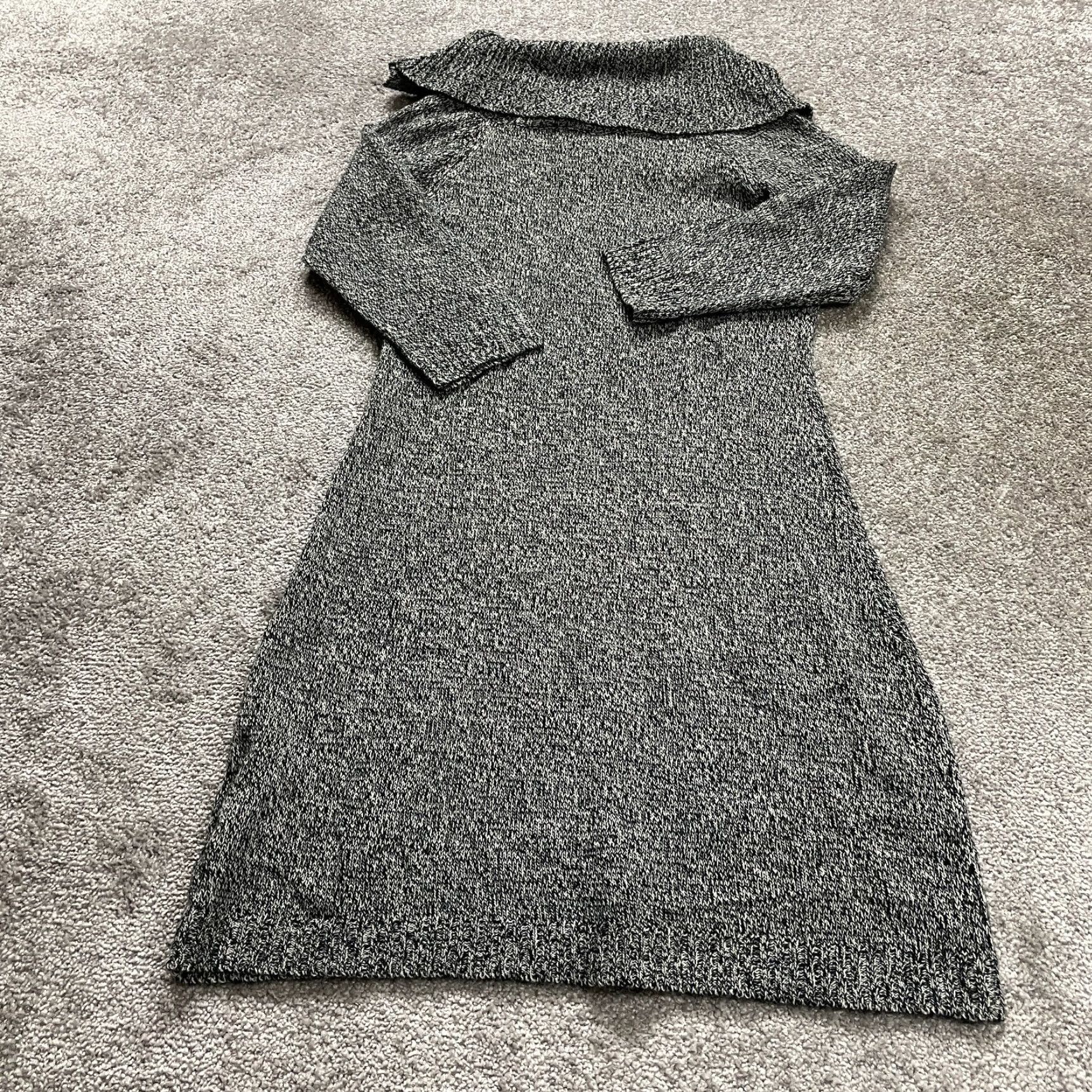 Vintage VINTAGE Allison Brittney Sweater Dress Womens Medium Gray Long Sleeve Knitted Midi Party Casual Workwear Size M / US 6-8 / IT 42-44 - 2 Thumbnail