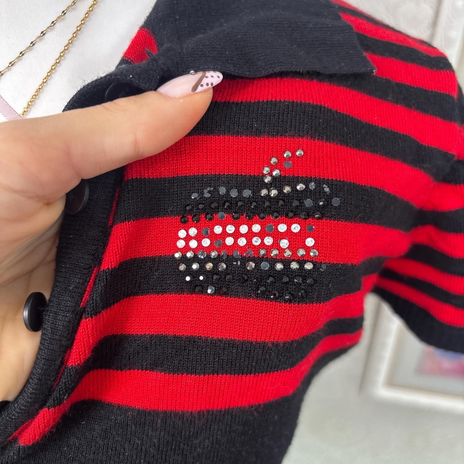 Other y2k grunge red rhinestone fitted blouse Size M / US 6-8 / IT 42-44 - 2 Thumbnail
