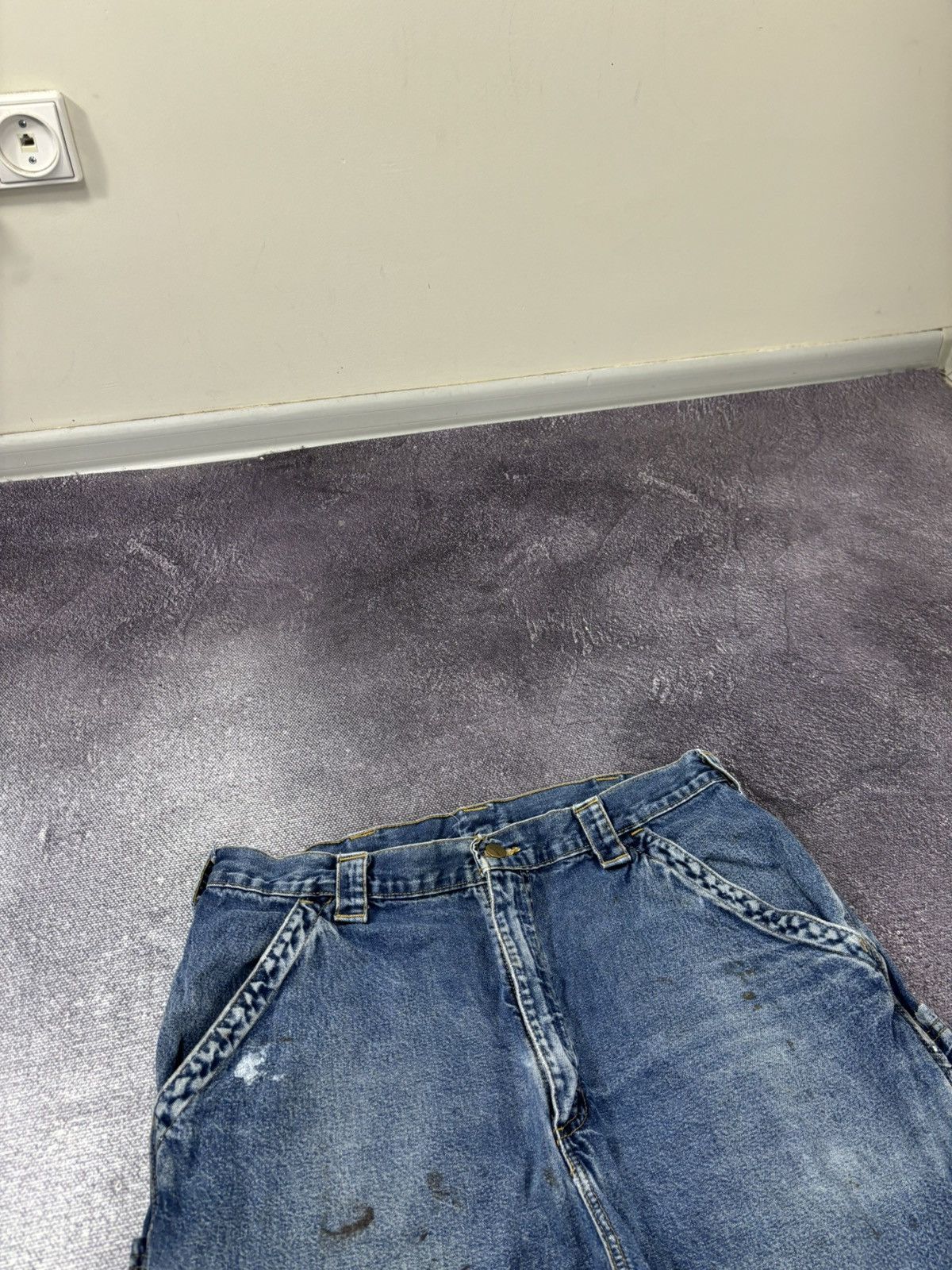 Carhartt Vintage 90s Carhartt USA Hype Work Blue Denim Shorts Jorts Size US 36 / EU 52 - 13 Thumbnail