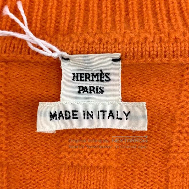 Hermes Hermes Orange Pig Nose Jacquard Full Print Wool V-neck Lon Size XS / US 0-2 / IT 36-38 - 5 Thumbnail