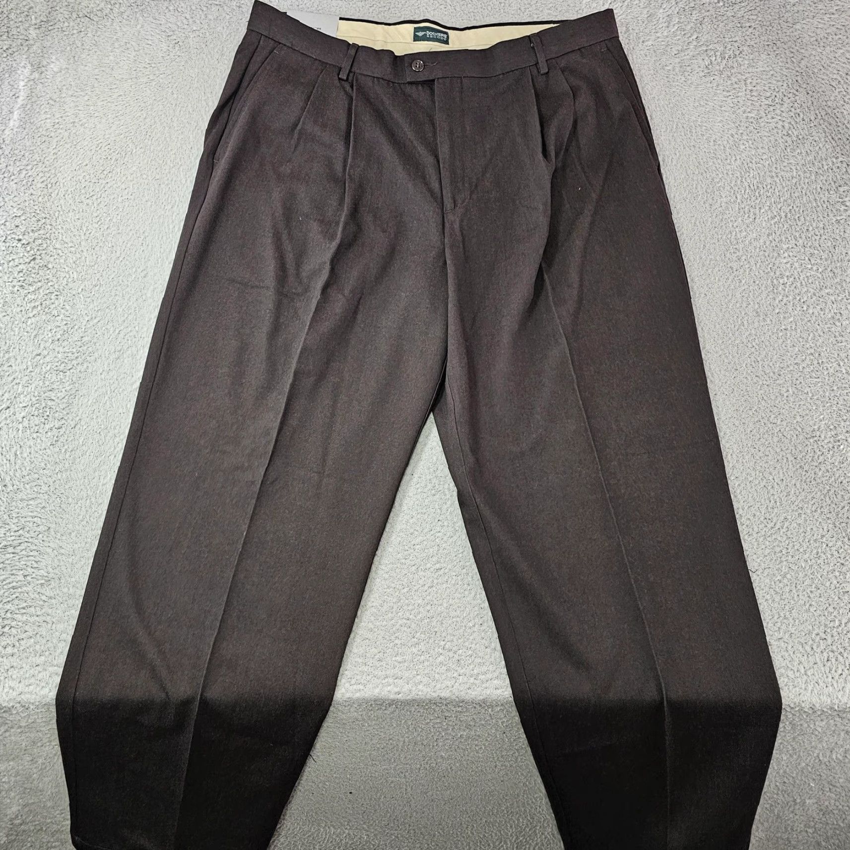 Dockers Dockers Pants Mens 38x32 Brown Sueded Heather Pleated Relaxed Fit NWT Size US 38 / EU 54 - 2 Thumbnail