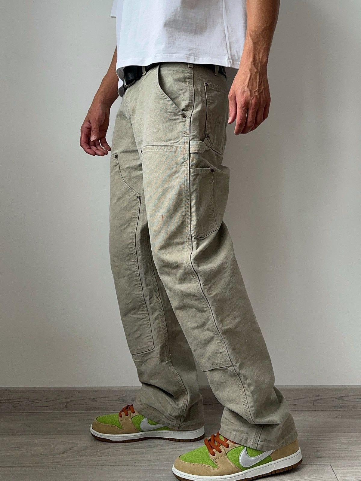 Carhartt Vintage Carhartt Double Knee Pants Beige Denim Jeans Baggy Size US 34 / EU 50 - 2 Thumbnail