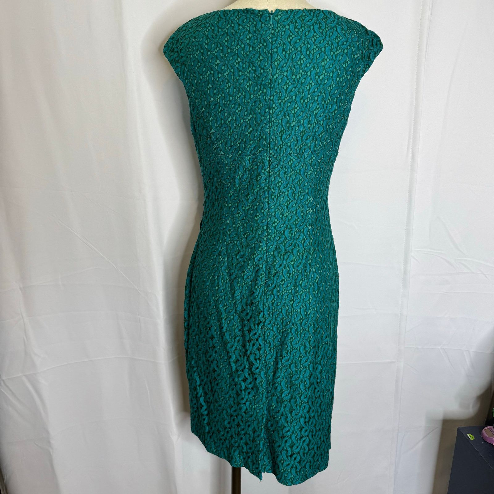Adrianna Papell Adrianna Papell Teal Lace Sheath Dress Women’s Size 8 Size M / US 6-8 / IT 42-44 - 2 Thumbnail