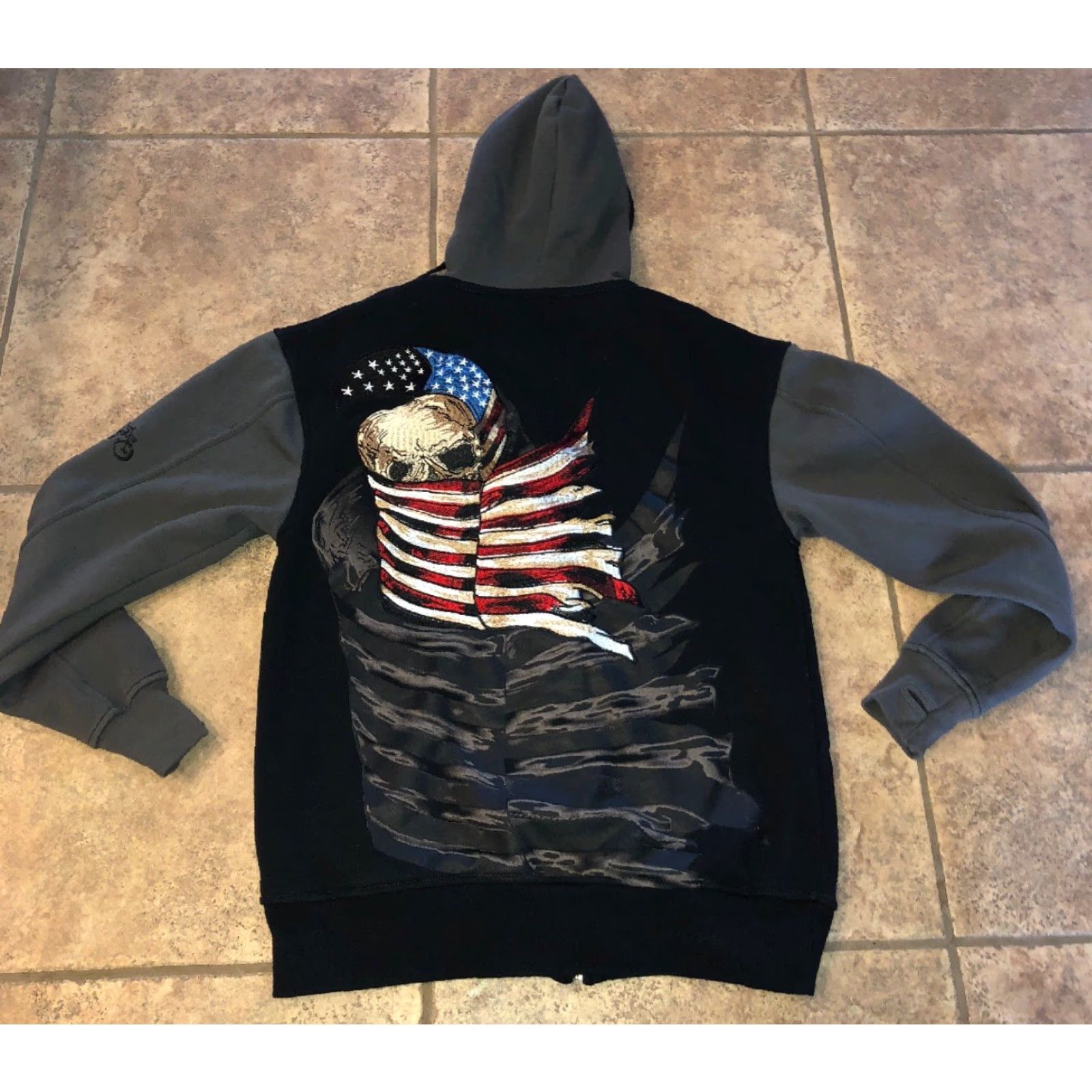 Vintage RideRdie Hoodie Size M Black Embroidered America Skull Graphic Mens Size US M / EU 48-50 / 2 - 2 Thumbnail