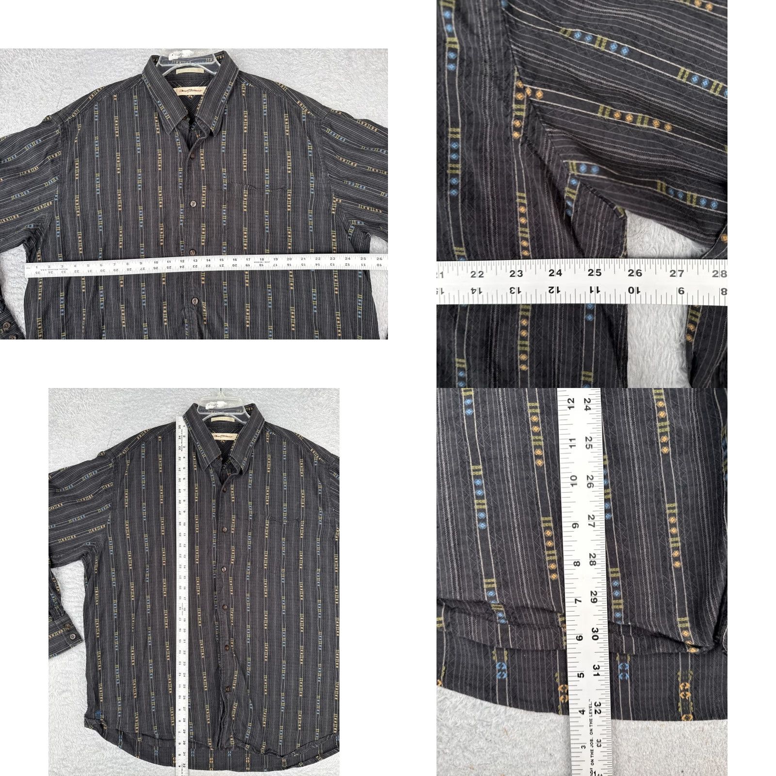 Tommy Bahama Tommy Bahama Shirt Men 2XL Black Vertical Stripe Long Sleeve Tencel Blend Button-Up Casual Beach Hawaiian Resort Aloha Size US XXL / EU 58 / 5 - 8 Thumbnail