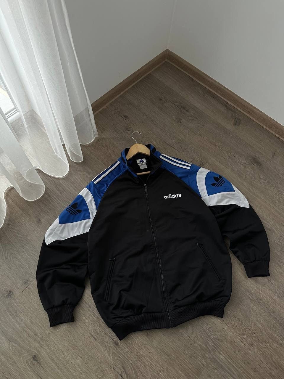 Adidas × Vintage Vintage Adidas Black Sportswear Zip Hoodie Size US L / EU 52-54 / 3 - 4 Thumbnail