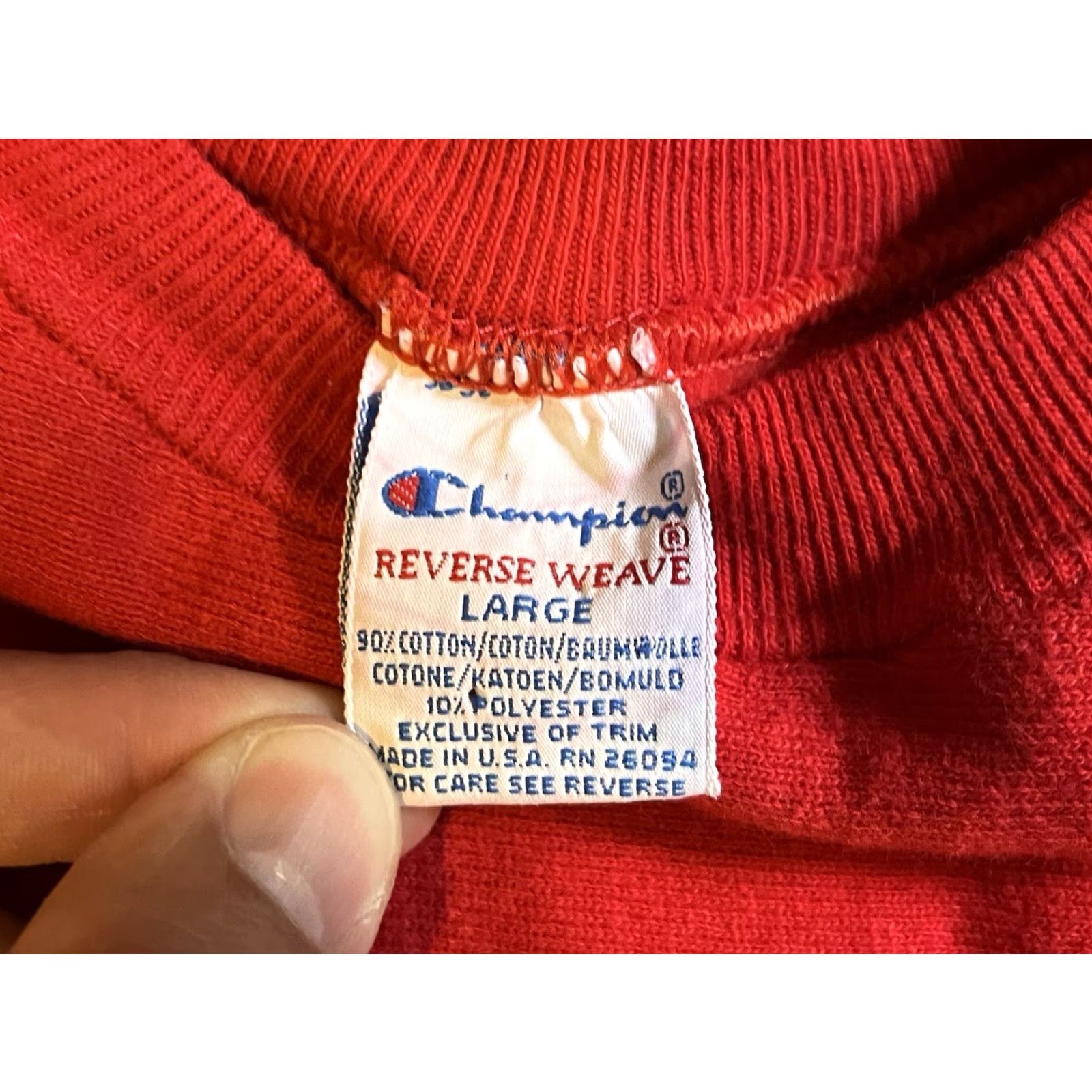 Champion VINTAGE Champion Reverse Weave Sweatshirt Men’s Large Ohio State Red 90s USA Logo Graphic Print College Sports Shirt Size US L / EU 52-54 / 3 - 4 Thumbnail