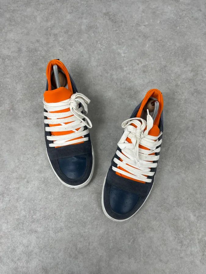 Kris Van Assche Kris Van Assche Megalaced Navy Blue Leather Sneakers Size US 8 / EU 41 - 2 Thumbnail
