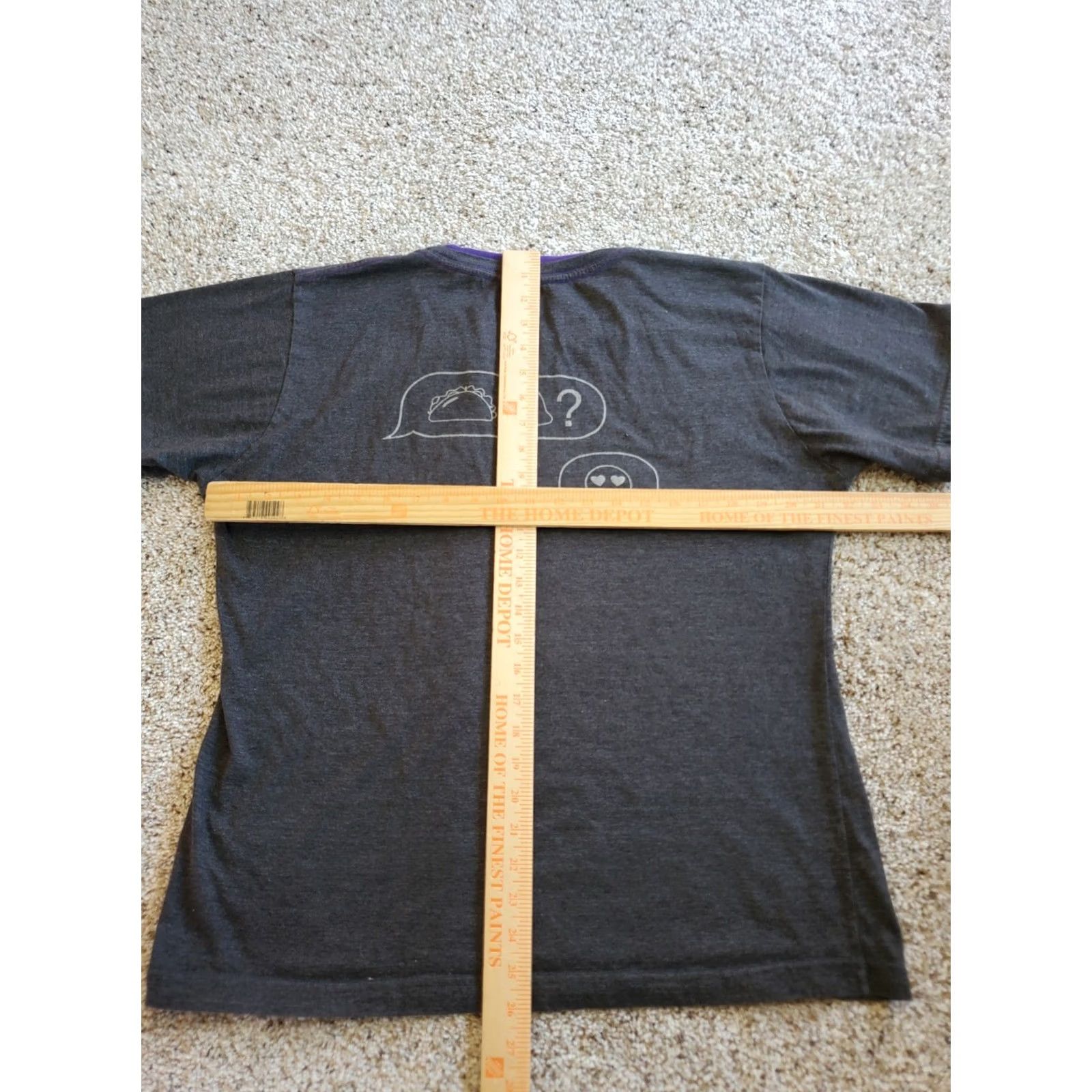 Bell Taco Bell T Shirt XL Women Gray Emoji Graphic Purple Trim Short Sleeve Crew Neck Size XL / US 12-14 / IT 48-50 - 6 Thumbnail