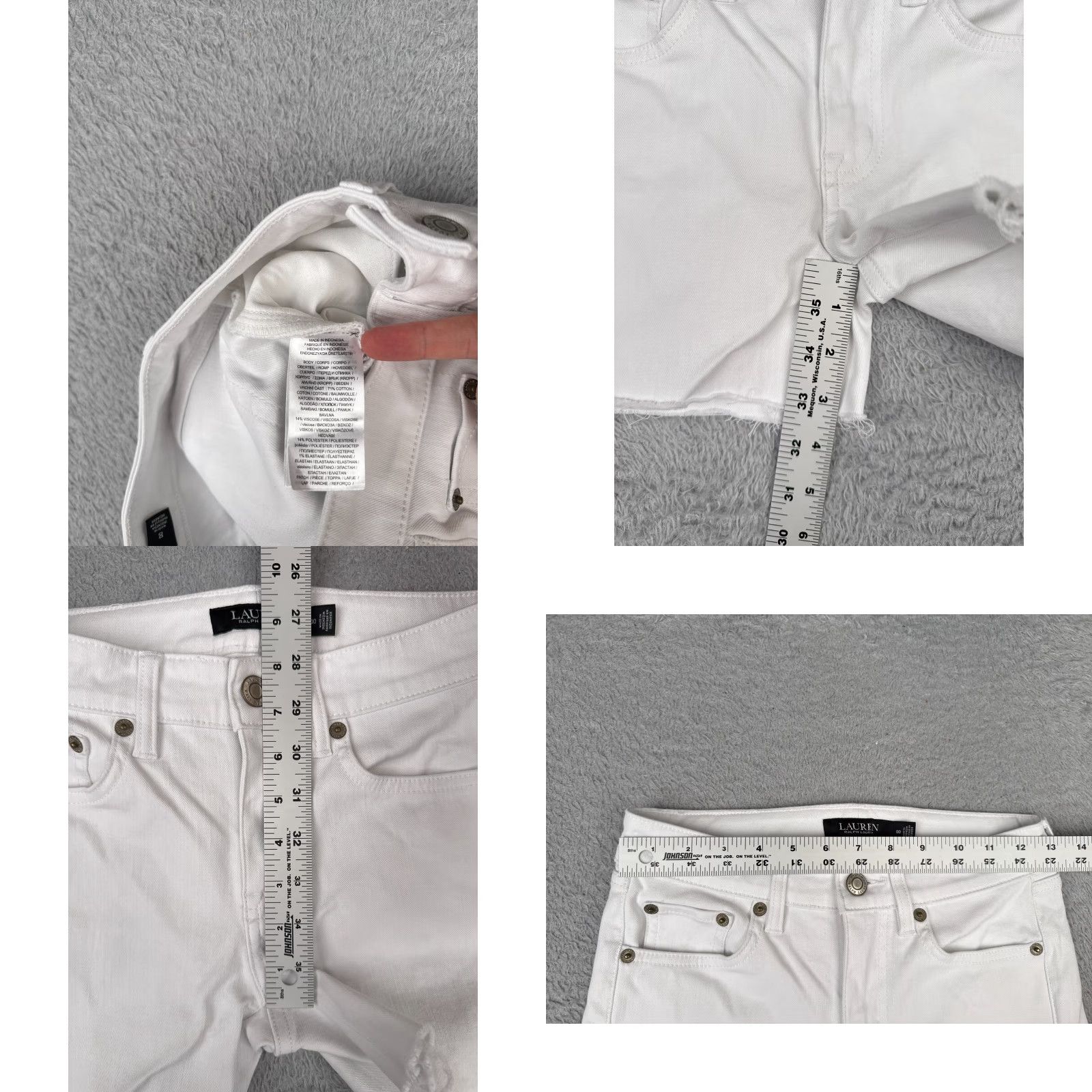 Ralph Lauren Lauren Ralph Lauren Shorts Women 00 White LRL Cutoff Denim Cotton Black Label Size 24" / US 00 / IT 34 - 8 Thumbnail