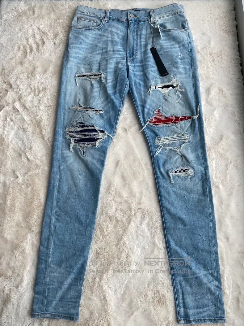 Amiri Amiri Size 36 Washed blue patchwork jeans Size US 36 / EU 52 - 1 Thumbnail