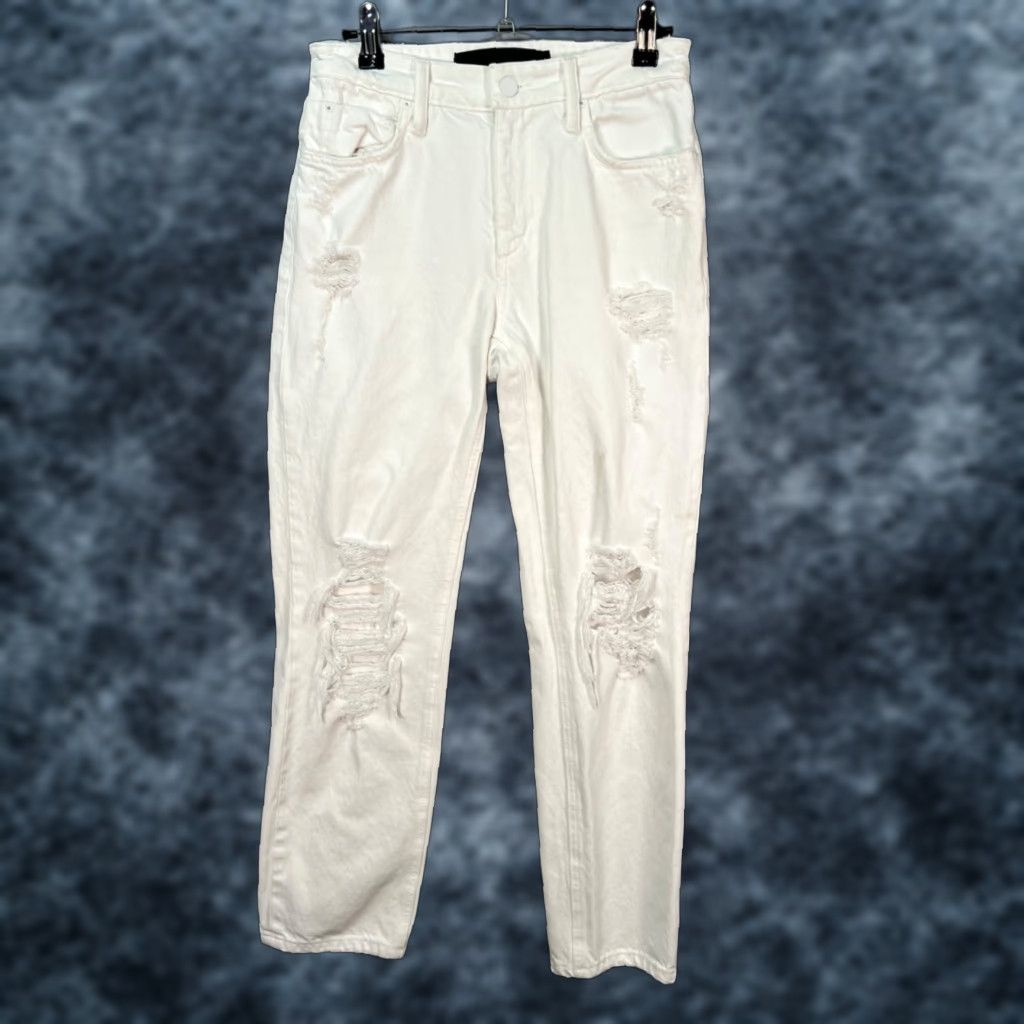 Alexander Wang Alexander Wang Womens Jeans 25 White Distressed Cotton Denim - 5-Pocket Regular Rise Mid Vintage No N/A Size 42" / US 20 - 1 Thumbnail