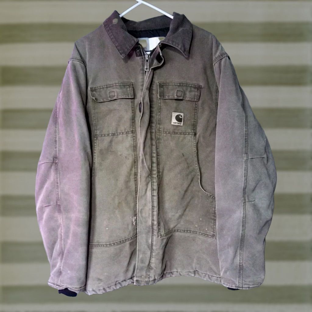 Carhartt VINTAGE Carhartt Jacket Mens 2XL Quilted Lined Barn Chore Detroit 90s Thrashed Jacket Size US XXL / EU 58 / 5 - 1 Thumbnail