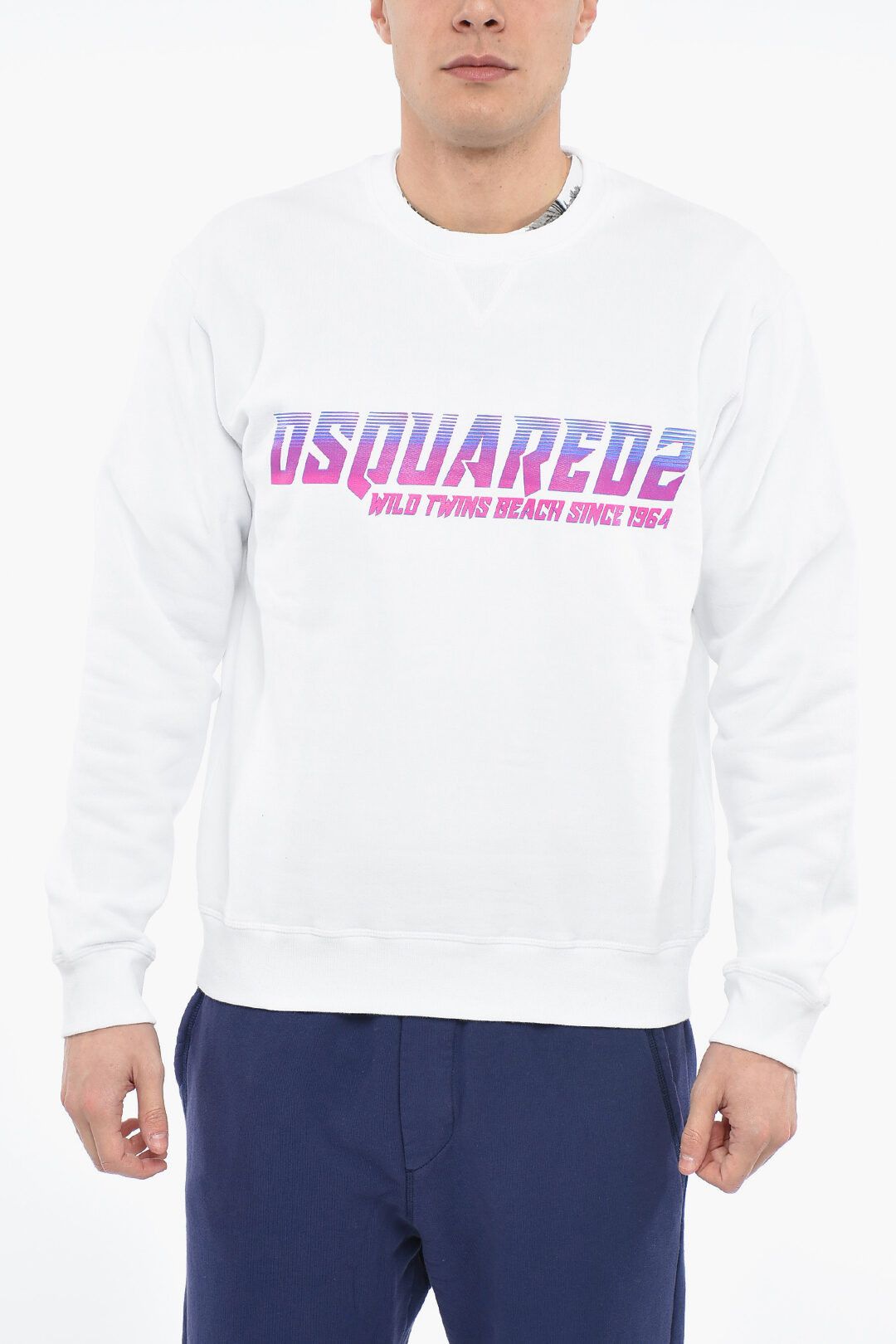 image of Dsquared2 Og1Mm0424 Surf Hoodie Sweatshirt In White, Men's (Size Medium)
