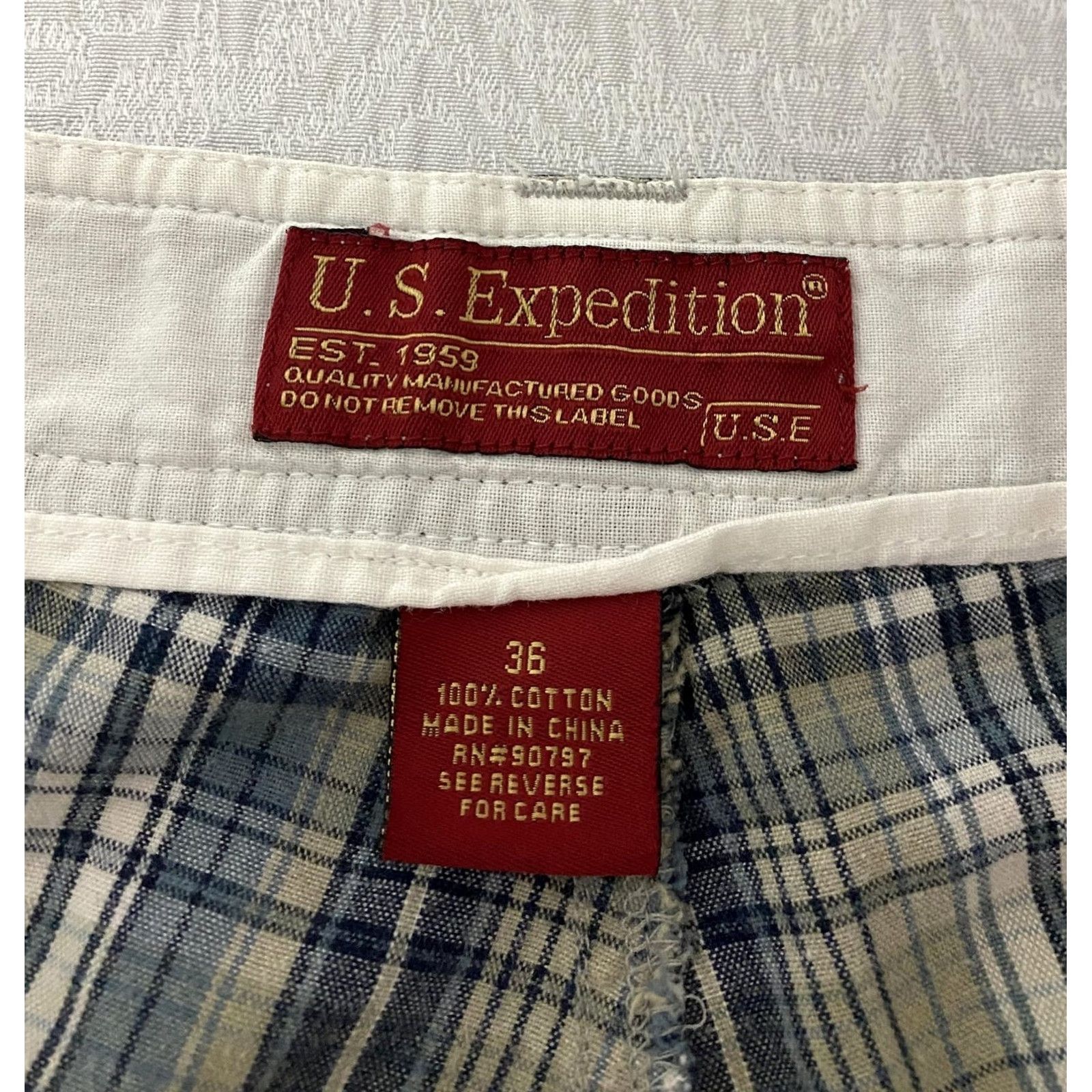 Vintage VINTAGE US Expedition Shorts Mens 36 Blue Green Plaid Chino Cotton Pockets Casual Size US 36 / EU 52 - 8 Thumbnail