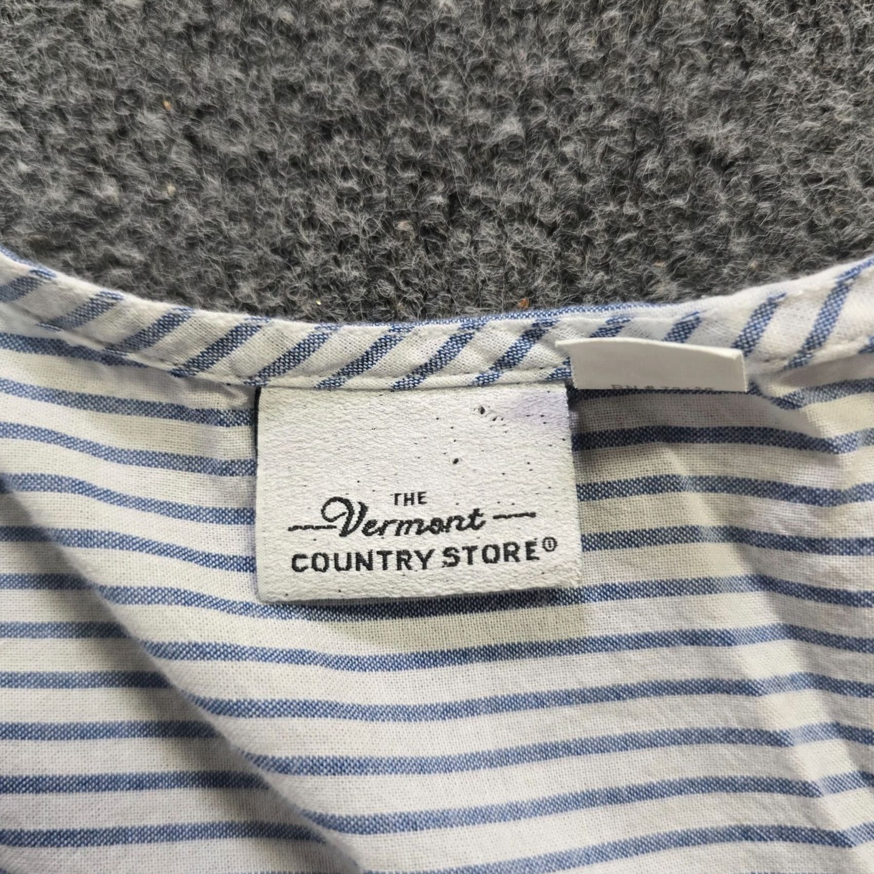 Vintage Vermont Country Store Top Womens Size S White Blue Stripe Classic Blouse Size S / US 4 / IT 40 - 4 Thumbnail