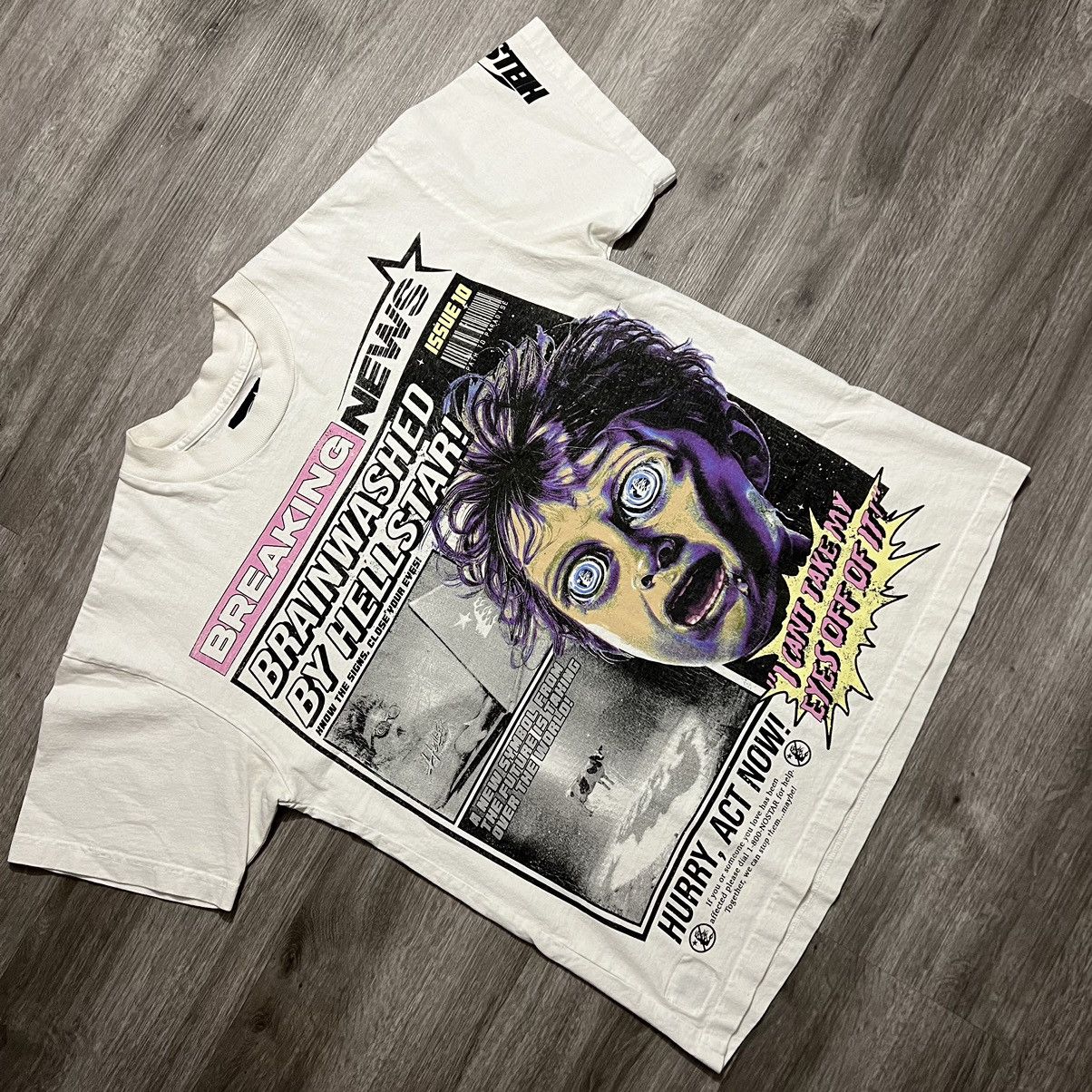 トップス Hellstar Breaking News T-Shirt HELLSTAR Hellstar Breaking News Tee - Private Stock