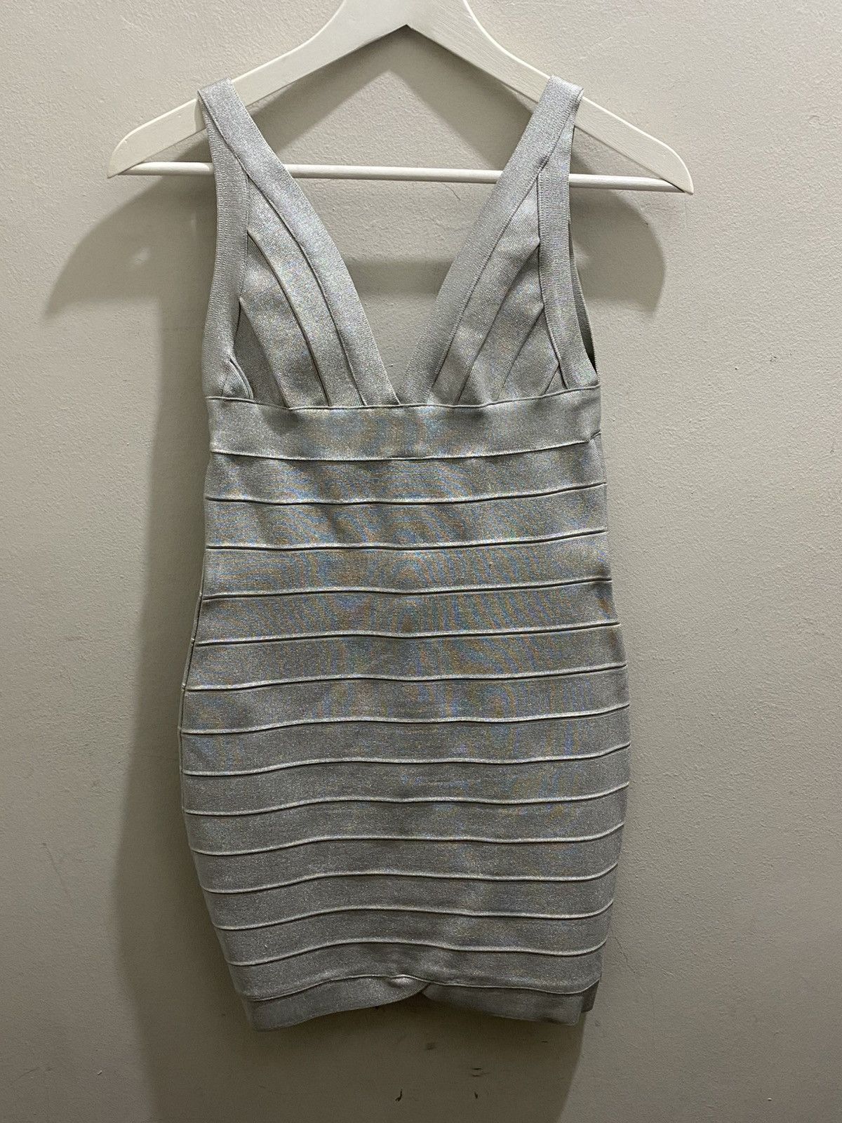 Other ANDREA SMITH SILVER MINI DRESS Size L / US 10 / IT 46 - 1 Thumbnail