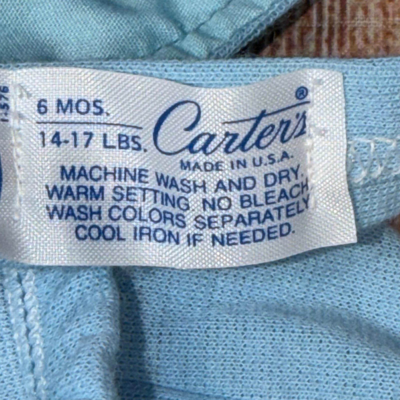 Other Vintage Carter's 6 Month Baby Blue Overalls Size ONE SIZE - 7 Thumbnail