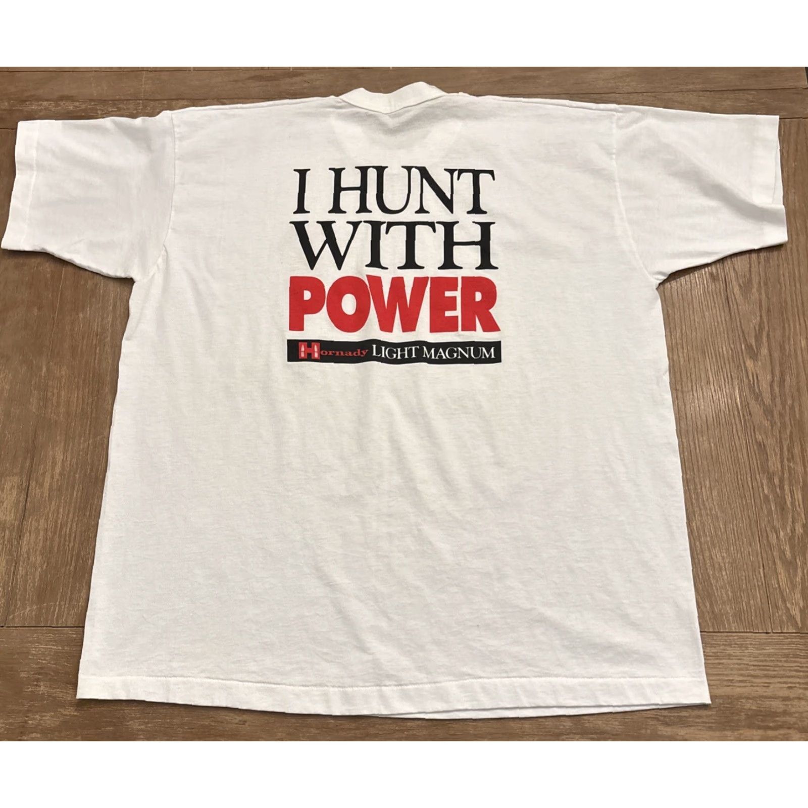 Fruit Of The Loom VINTAGE Fruit of the Loom Hornady Light Magnum Ammunition T-Shirt Size 2XL White Hunting Mens Size US XXL / EU 58 / 5 - 6 Thumbnail