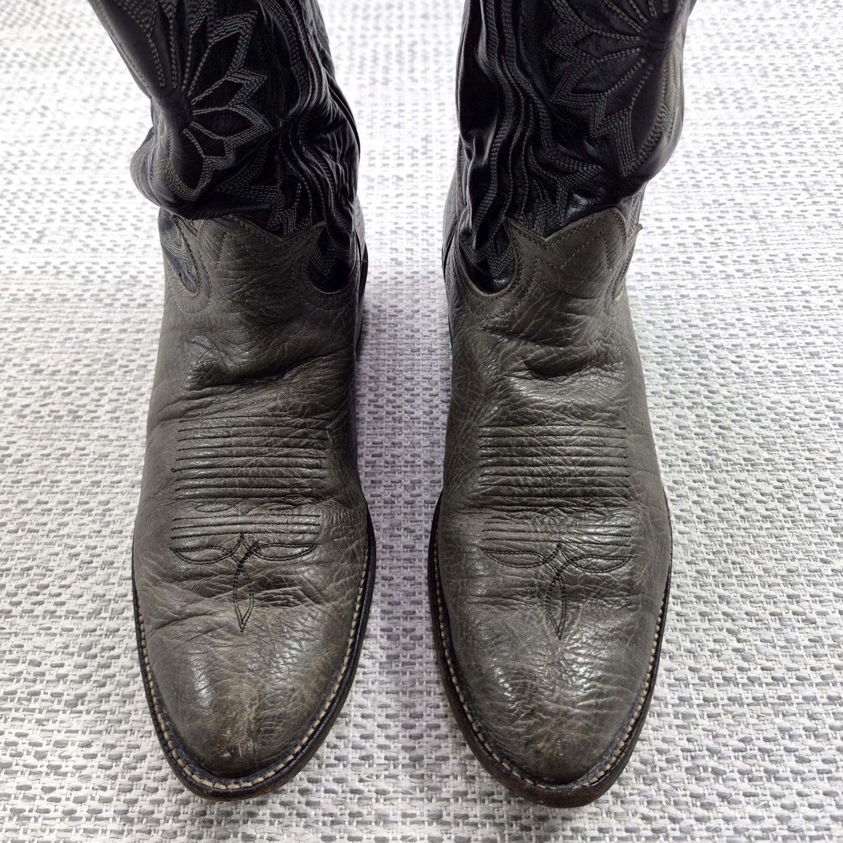 Tony Lama Tony Lama Boots Mens Size 10.5 D Gray Leather Western Cowboy Pointed Toe 6700 Size US 11 / EU 44 - 3 Thumbnail
