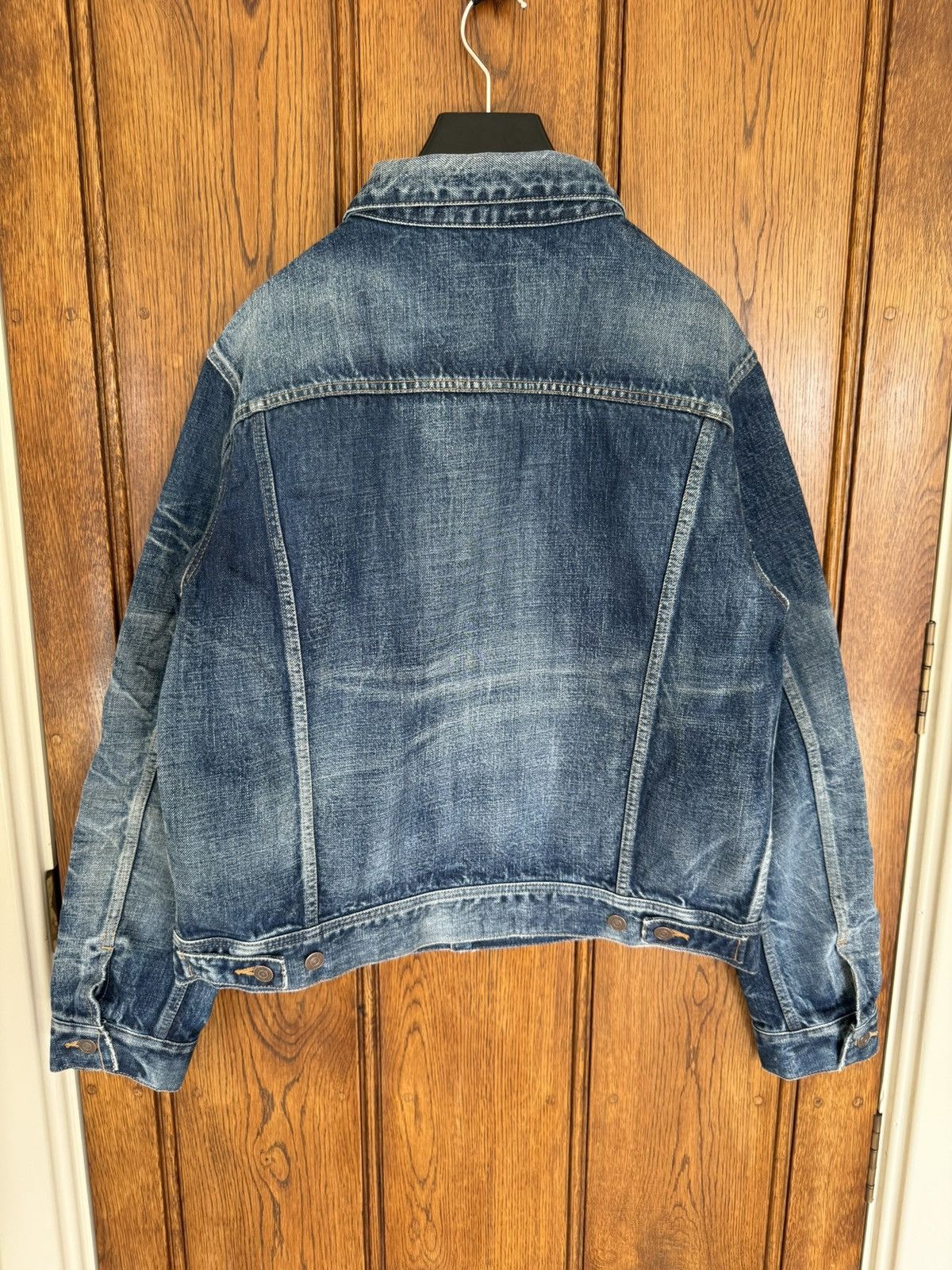 Celine Hedi Slimane denim trucker jacket silk union wash