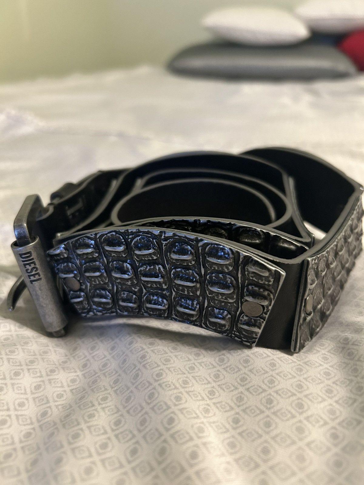 Diesel Diesel Crocodile Belt Size 42 - 13 Thumbnail