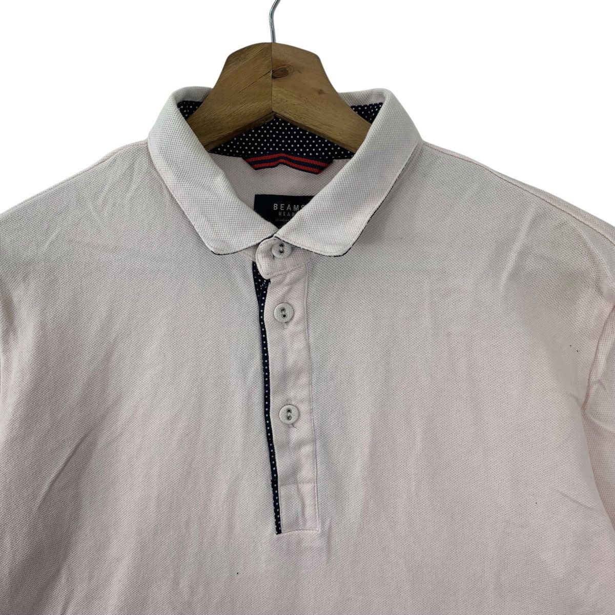 Beams Plus Vintage BEAMS PLUS HEART Polka Dot Tipped Polo Tee Size M / US 6-8 / IT 42-44 - 3 Thumbnail