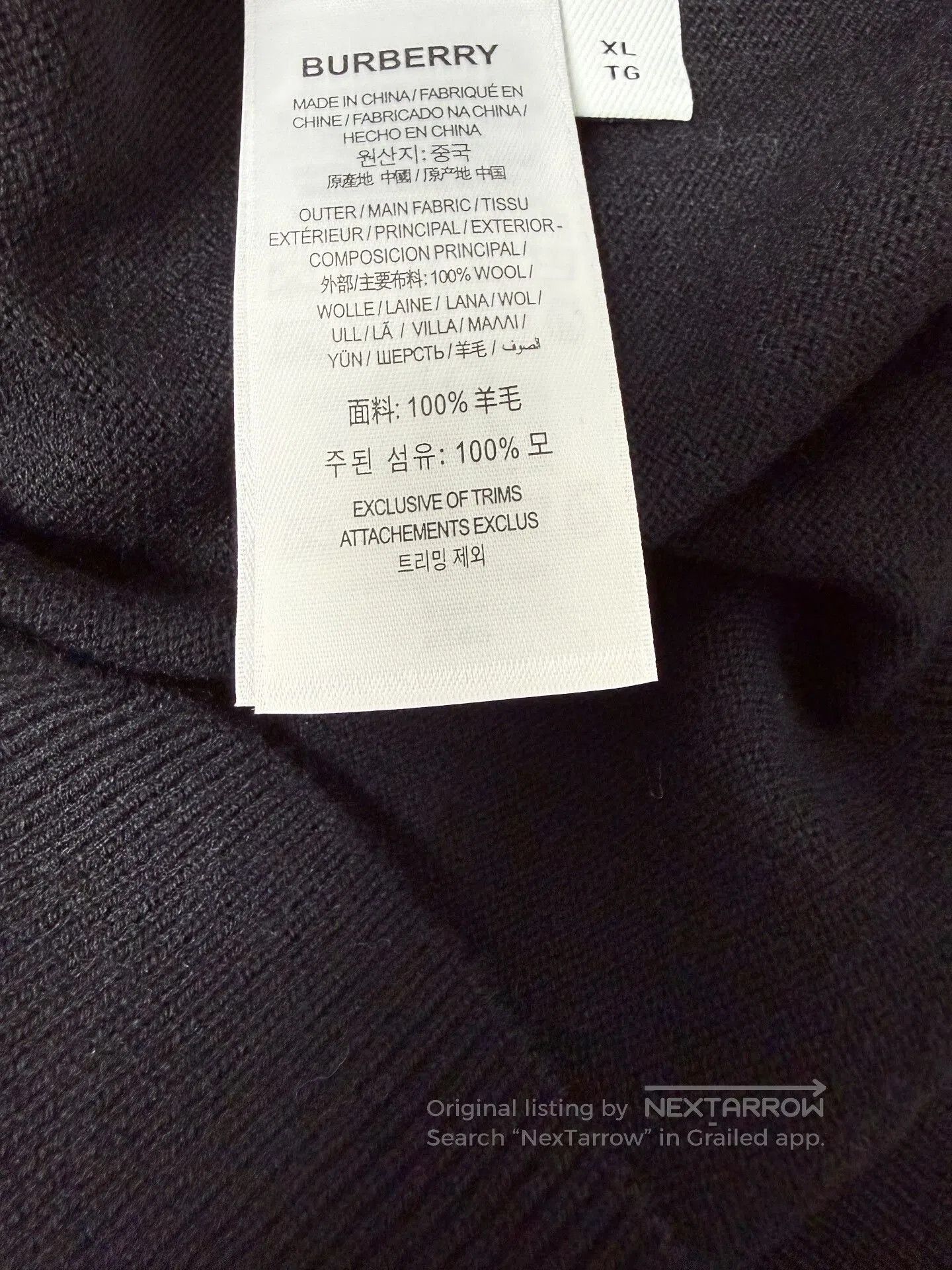 Burberry Burberry Black Wool Sweater XL. Size US XL / EU 56 / 4 - 6 Thumbnail