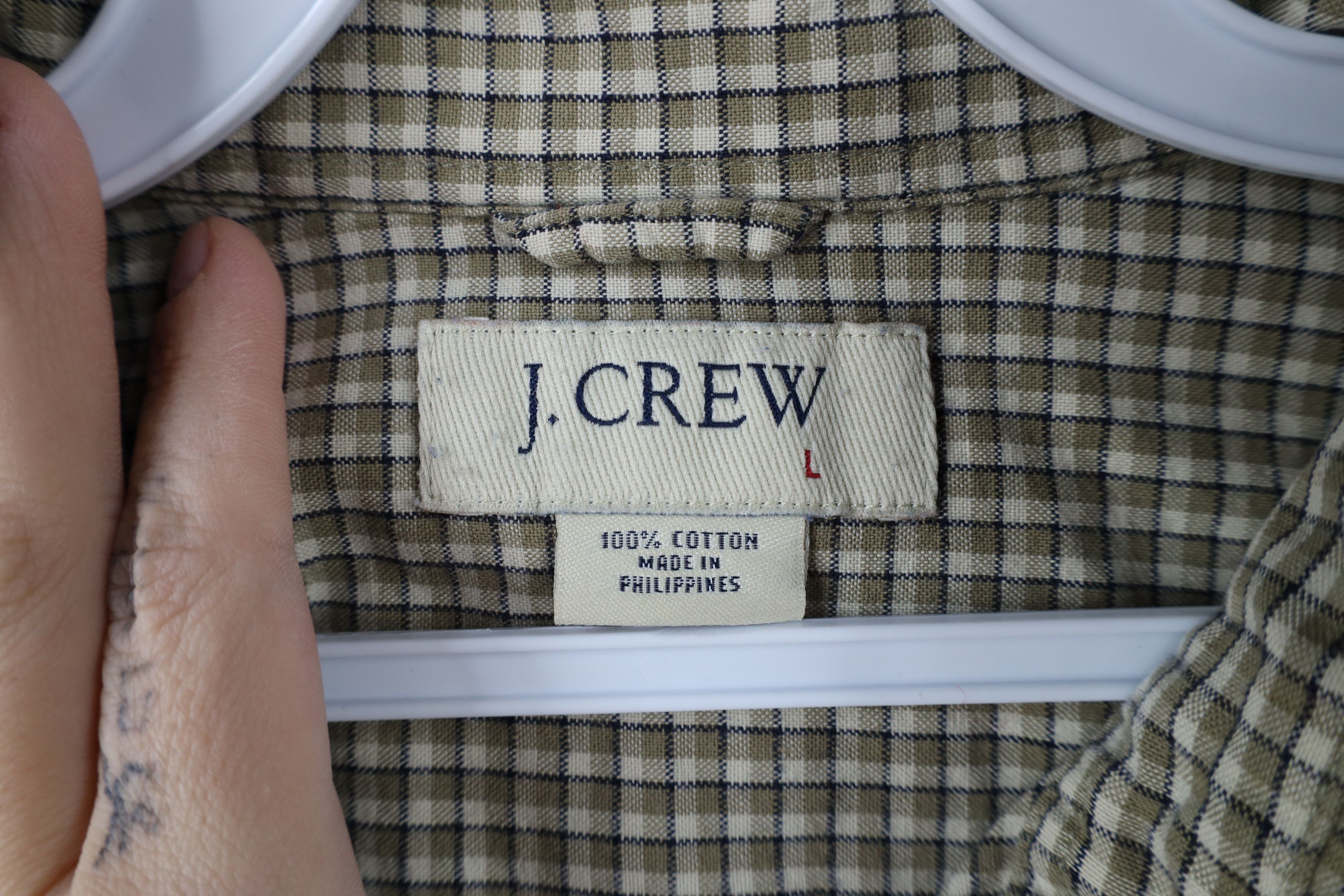 J.Crew × Vintage Vintage 90s J Crew Collared Button Down Shirt Plaid Cotton Size US L / EU 52-54 / 3 - 7 Thumbnail