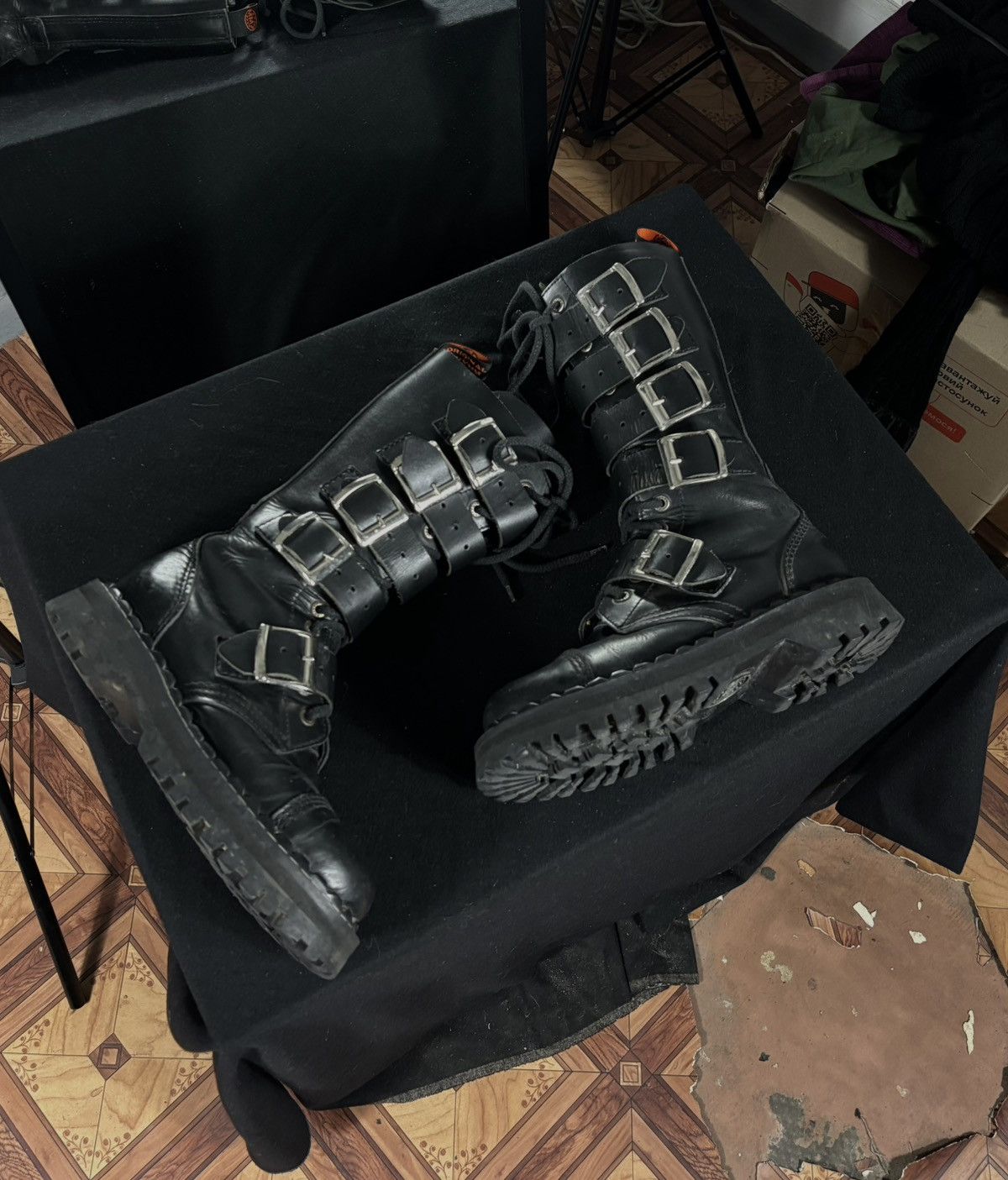 Vintage Combat boots Steel toe, Demonia style Size US 6.5 / EU 39-40 - 3 Thumbnail