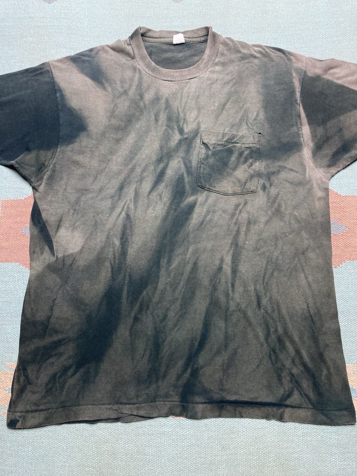 Vintage 80s pocket t shirt fruit of the loom sun faded cotton XXL Size US XXL / EU 58 / 5 - 2 Thumbnail