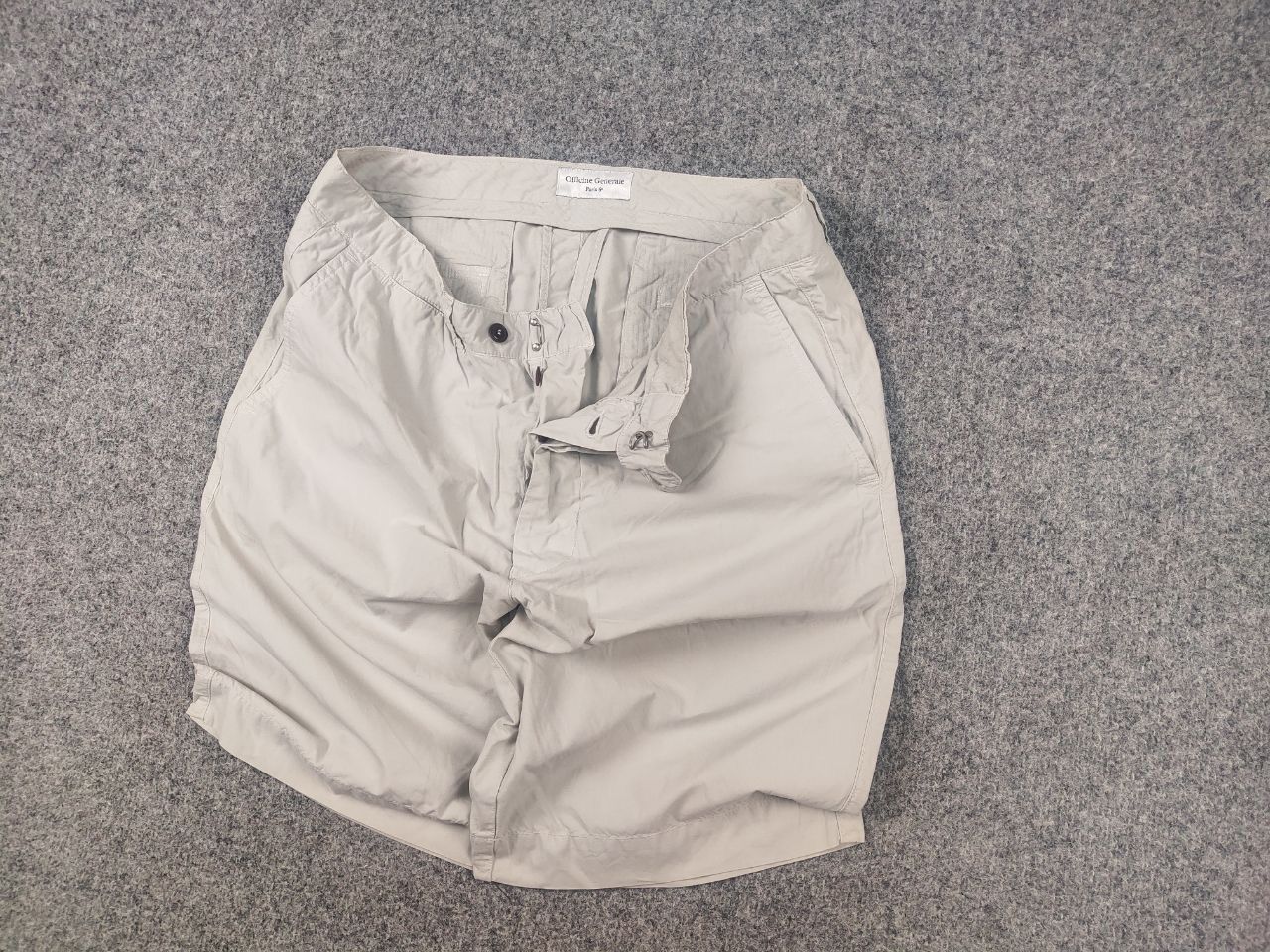 Officine Generale Officine Generale Fisherman Bermuda Beige Button Shorts Size US 36 / EU 52 - 4 Thumbnail