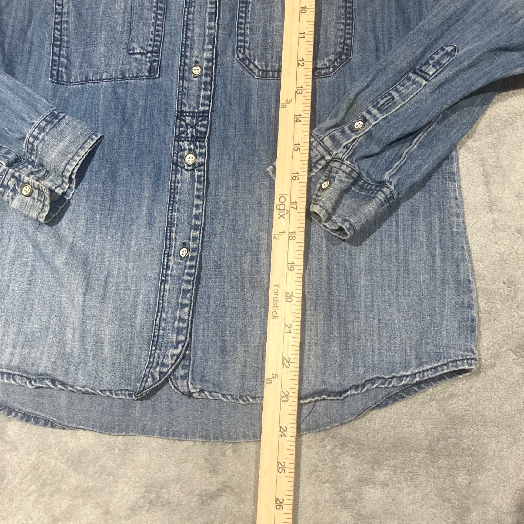 Madewell Madewell Shirt Womens XS Blue Denim Button-Up Long Sleeve Collared Casual Solid Regular Size XS / US 0-2 / IT 36-38 - 4 Thumbnail