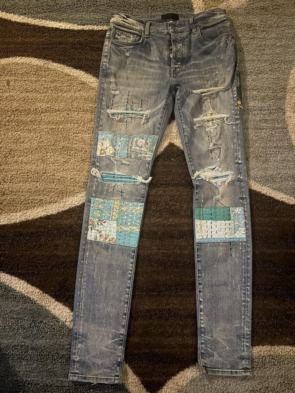 Amiri Amiri Quilt Patch Jeans Size US 33 - 1 Thumbnail
