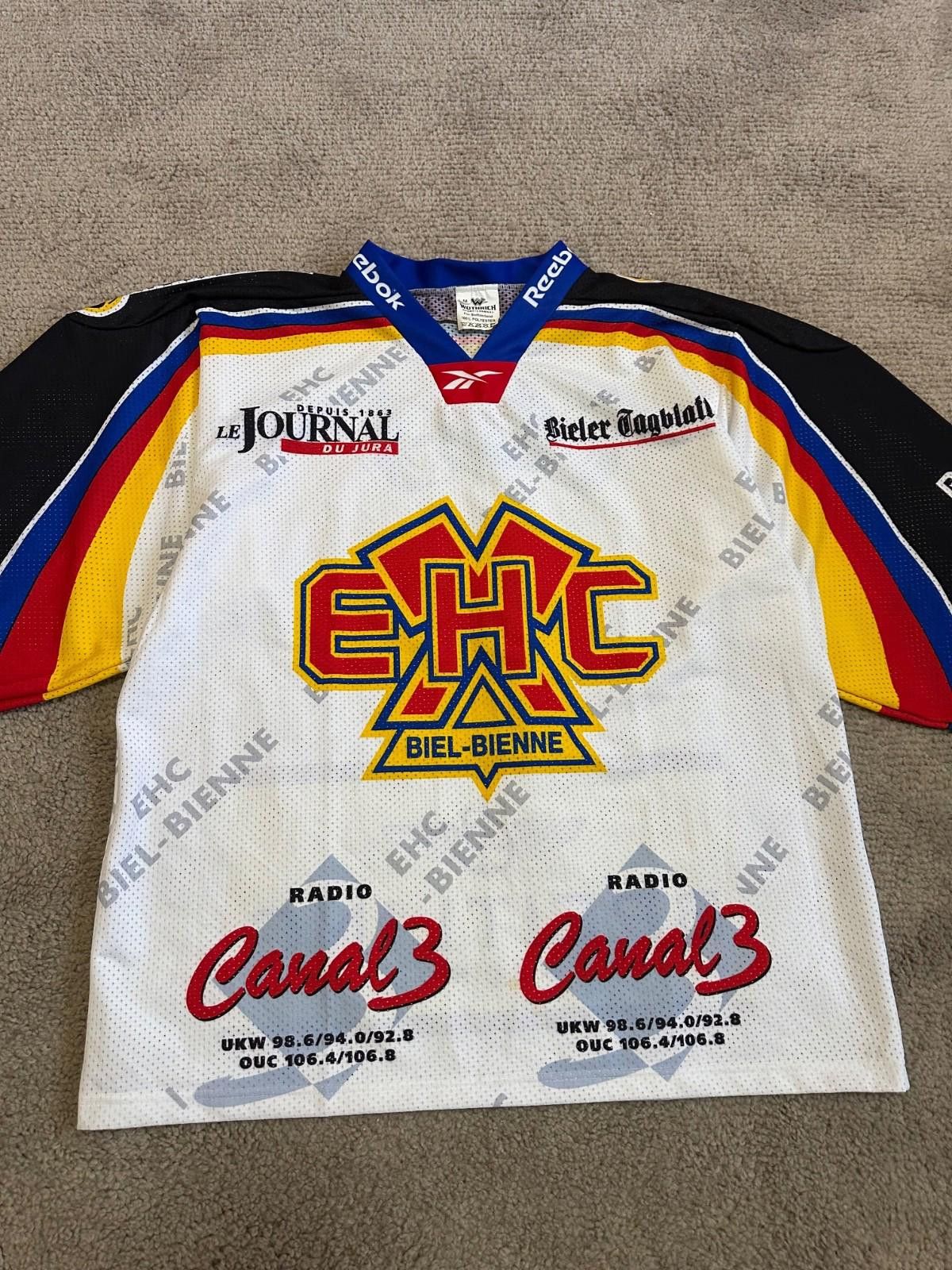 Reebok VINTAGE EHC BIEL BIENNE HOCKEY SHIRT JERSEY sz M Size US M / EU 48-50 / 2 - 3 Thumbnail