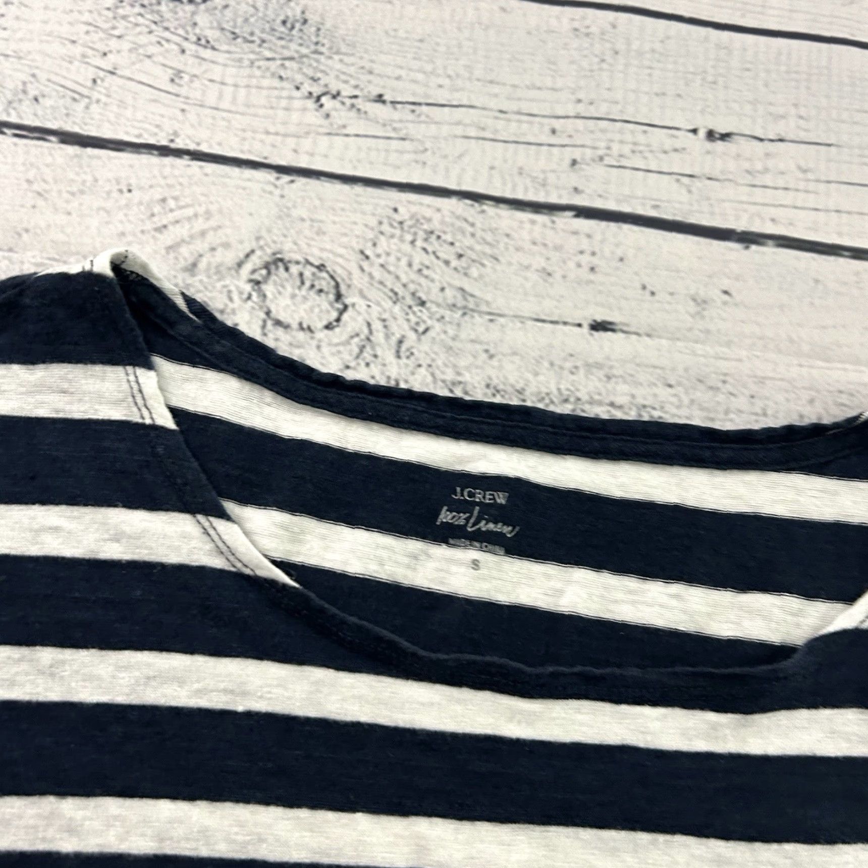 J.Crew J.Crew Linen Short Sleeve Striped Pocket Top Women's S Blue White 100% Linen Multicolor Pocket Size S / US 4 / IT 40 - 2 Thumbnail