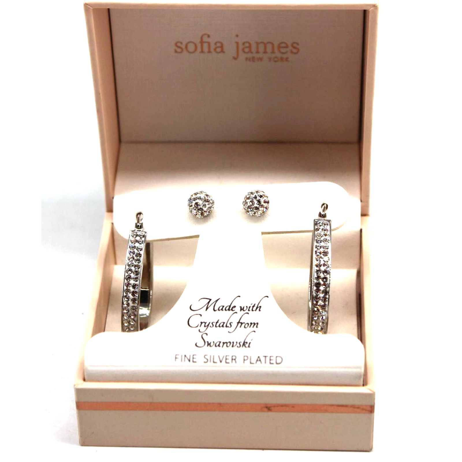Other Two Sofia James Swarovski Crystal Earrings Silver Plated Size ONE SIZE - 1 Thumbnail