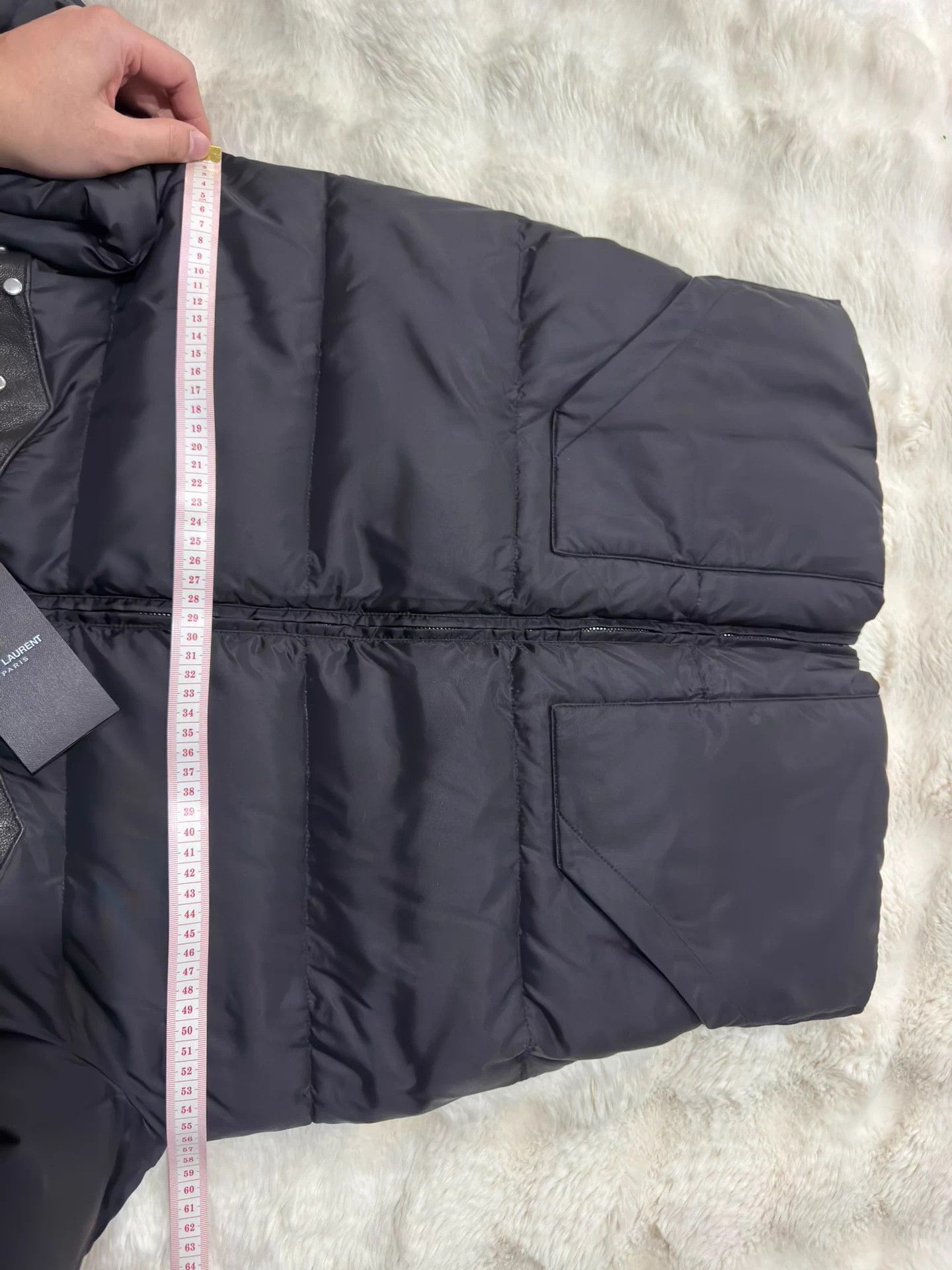 Saint Laurent Paris Saint Laurent 14 Rivet Leather Paneled Down Jacket 50 Rare Size US M / EU 48-50 / 2 - 7 Thumbnail
