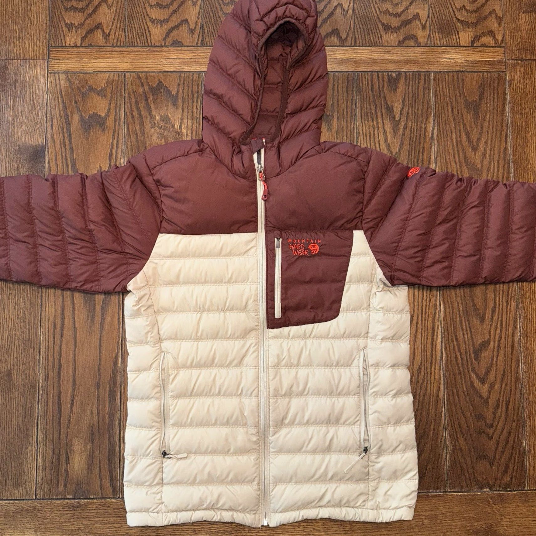 Mountain Hardwear VINTAGE Mountain Hardwear Puffer Jacket 650 Down Q Shield Size Small Burgundy Ivory Size S / US 4 / IT 40 - 2 Thumbnail
