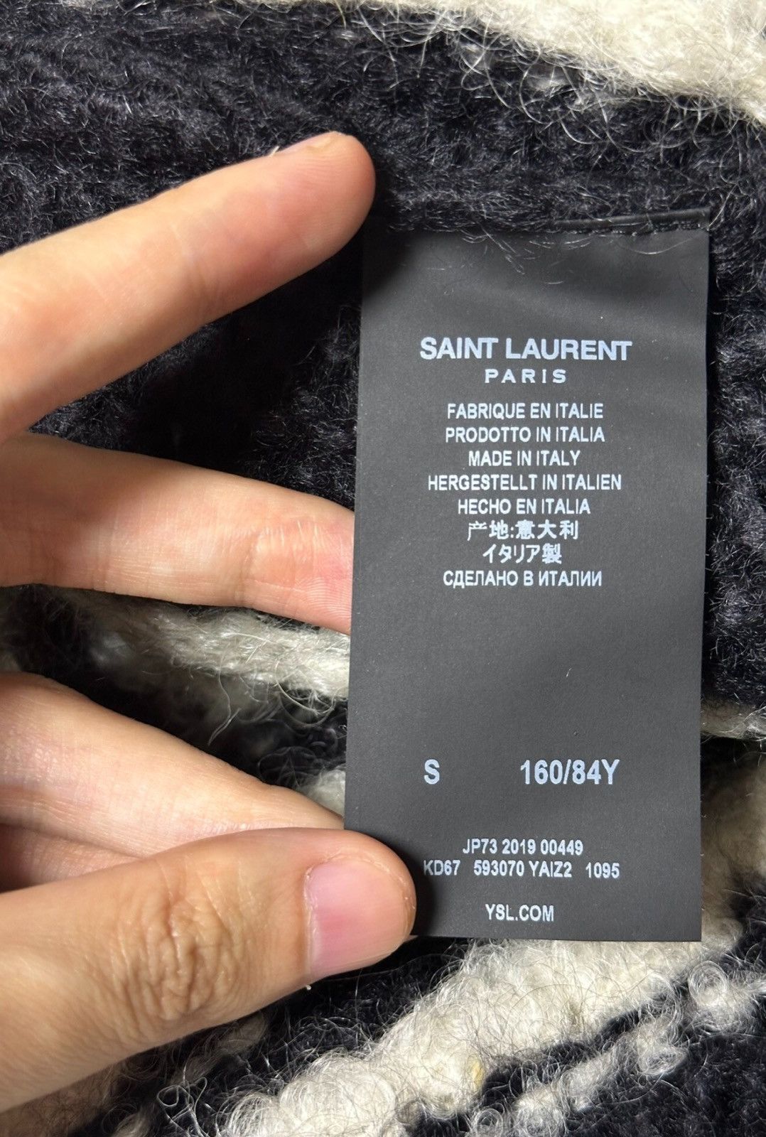 Saint Laurent Paris Saint Laurent Black & White Striped Hooded Cardigan Knit Size US S / EU 44-46 / 1 - 7 Thumbnail