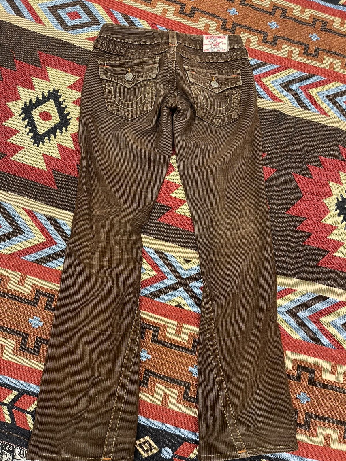 True Religion × Vintage CYBER GRUNGE Y2K TRUE RELIGION FLARED CORDUROY PANTS Size 25" / US 0 / IT 36 - 5 Thumbnail
